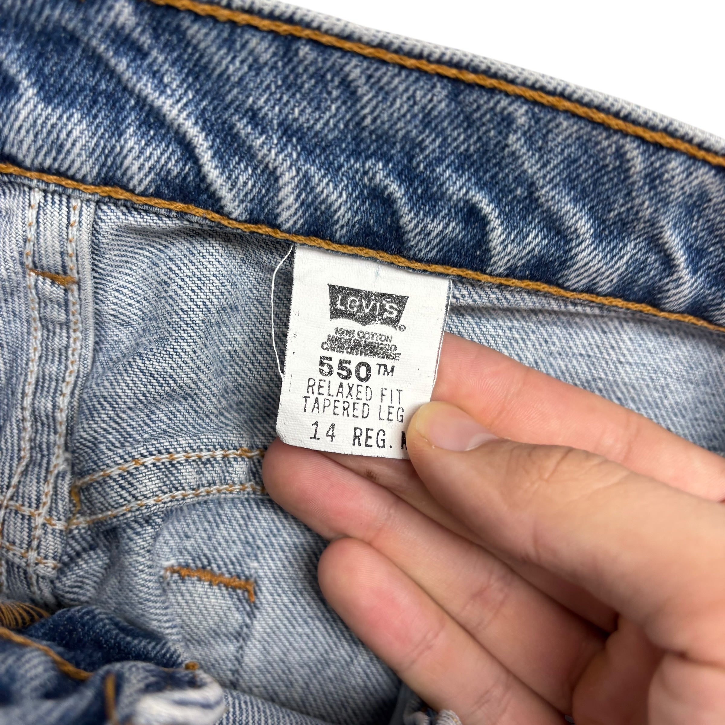 Levis 550 Jeans W32 L32 Womens Light Blue Relaxed Taper Mom Vintage Denim (E)