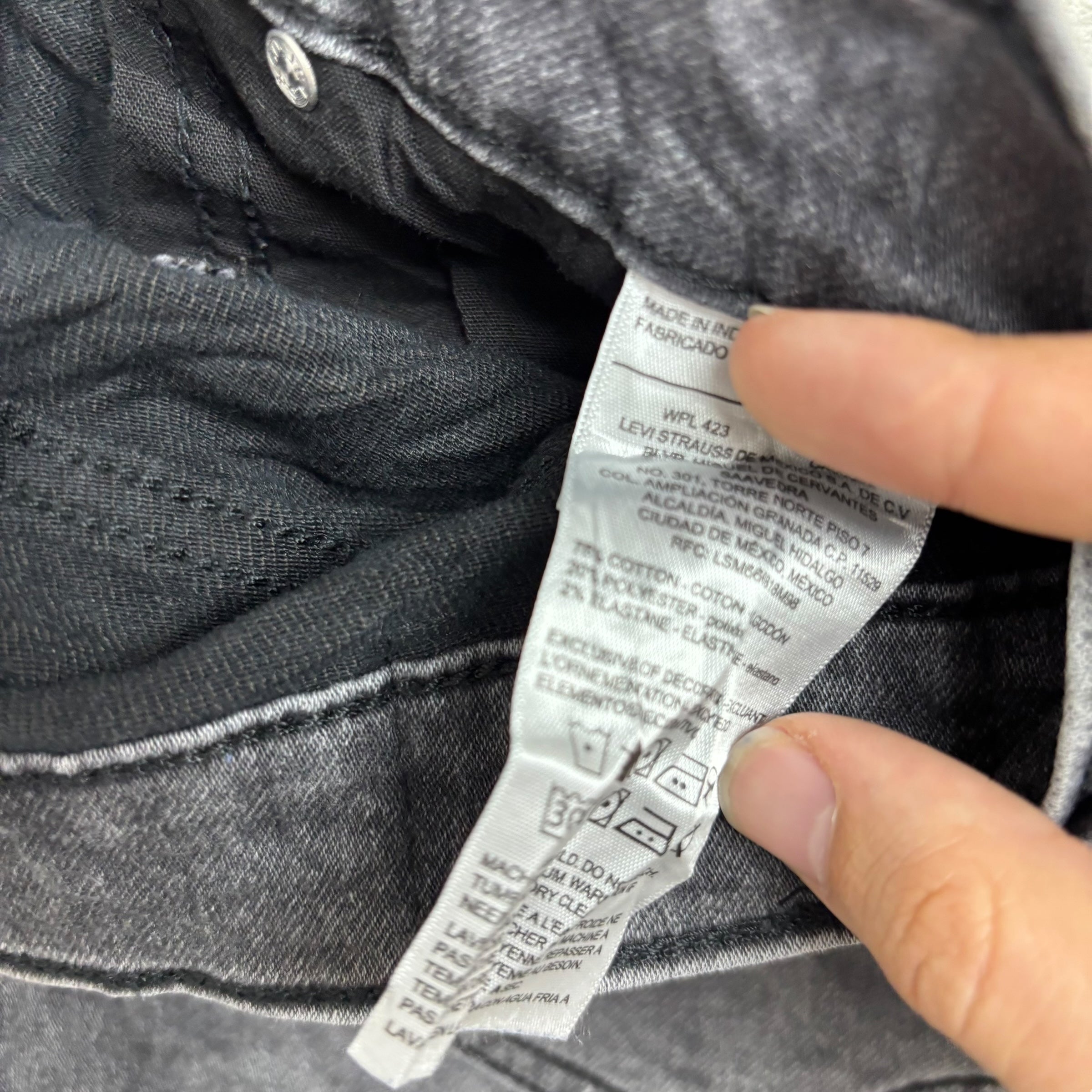 Levis Signature Jeans W32 L27 Mens Grey Slim Fit Stretch Denim (E)