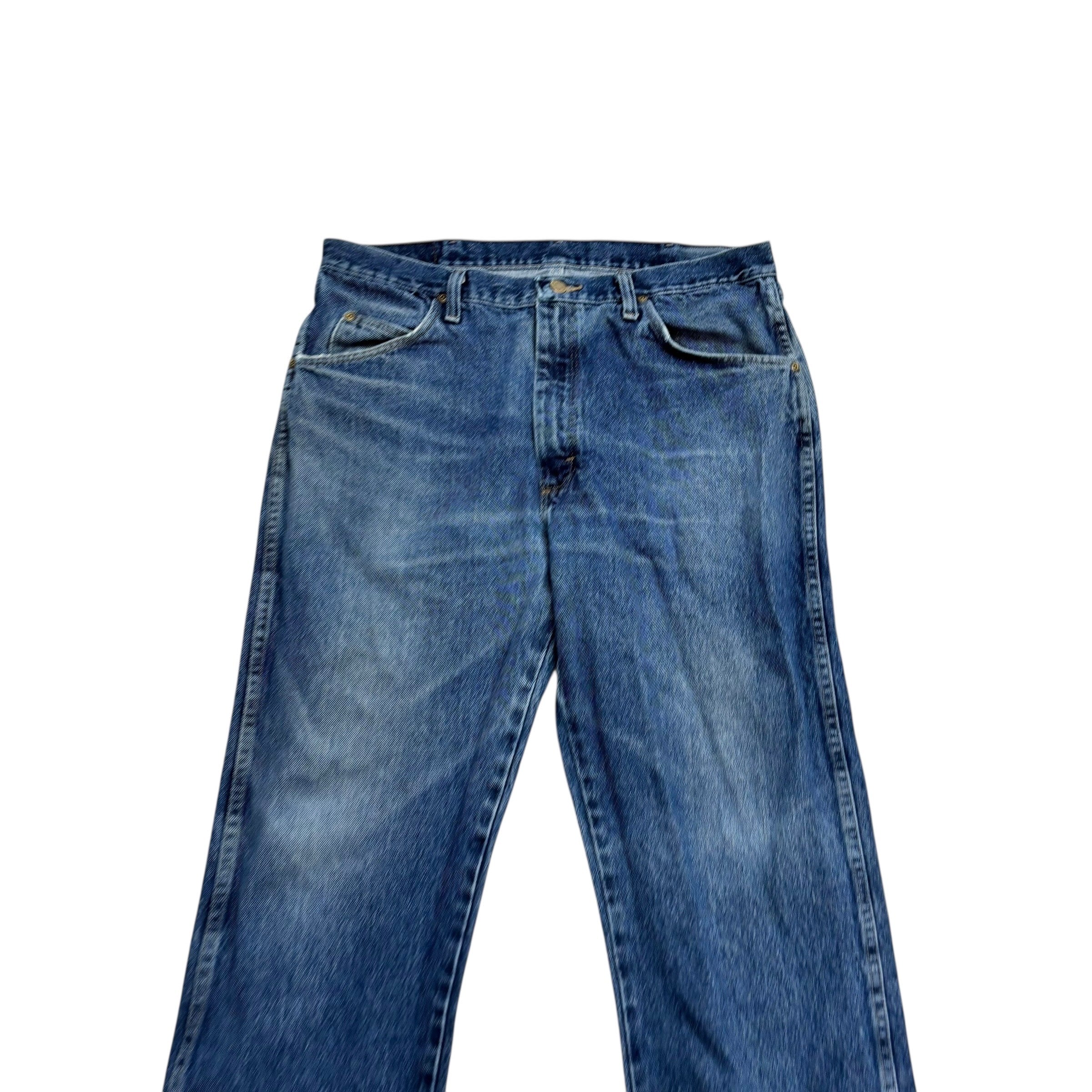 Wrangler Jeans W35 L26 Mens Mid Blue Regular Straight Fit Vintage Denim (F)
