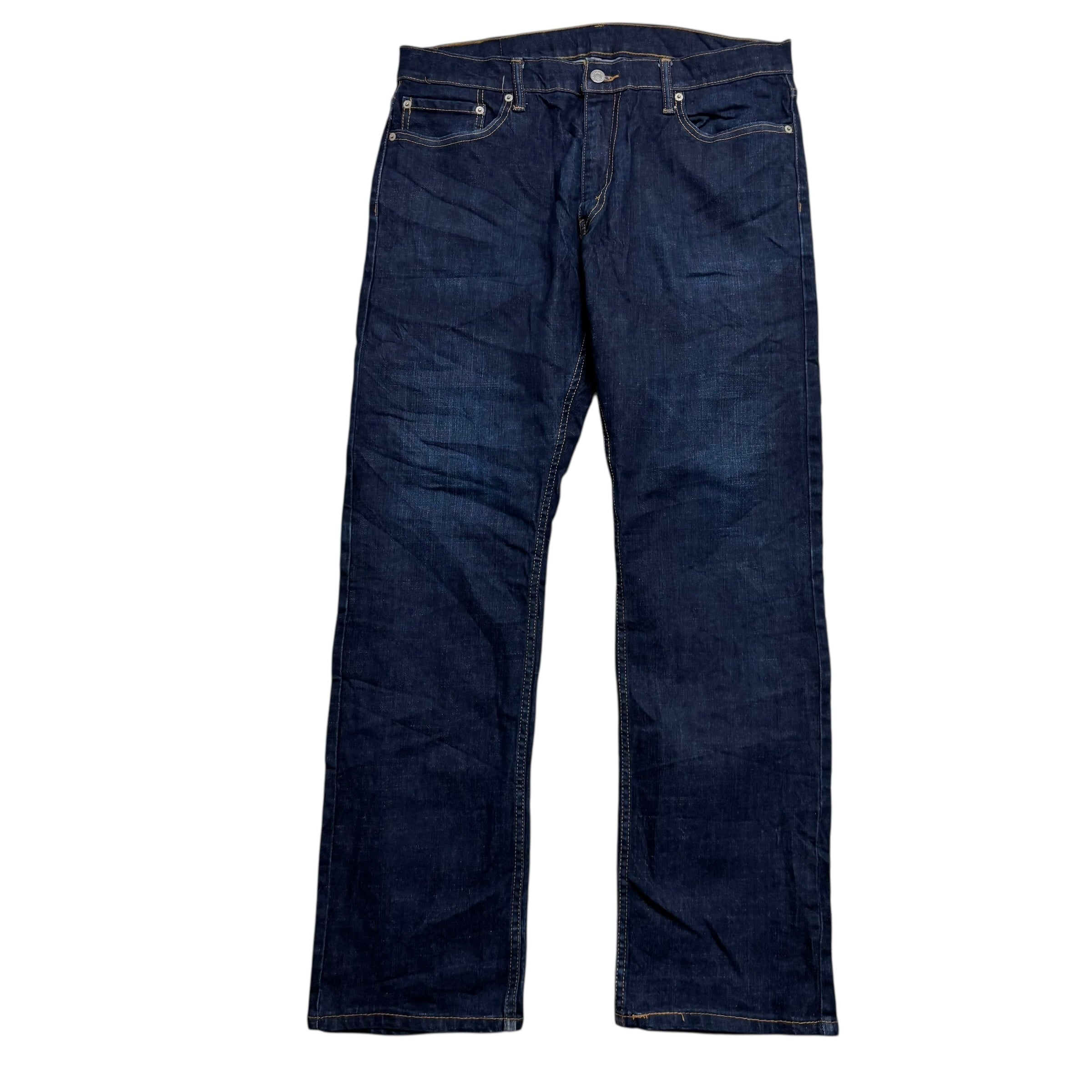 Levis 514 Jeans W36 L32 Mens Dark Blue Regular Straight Fit Stretch Denim (E)