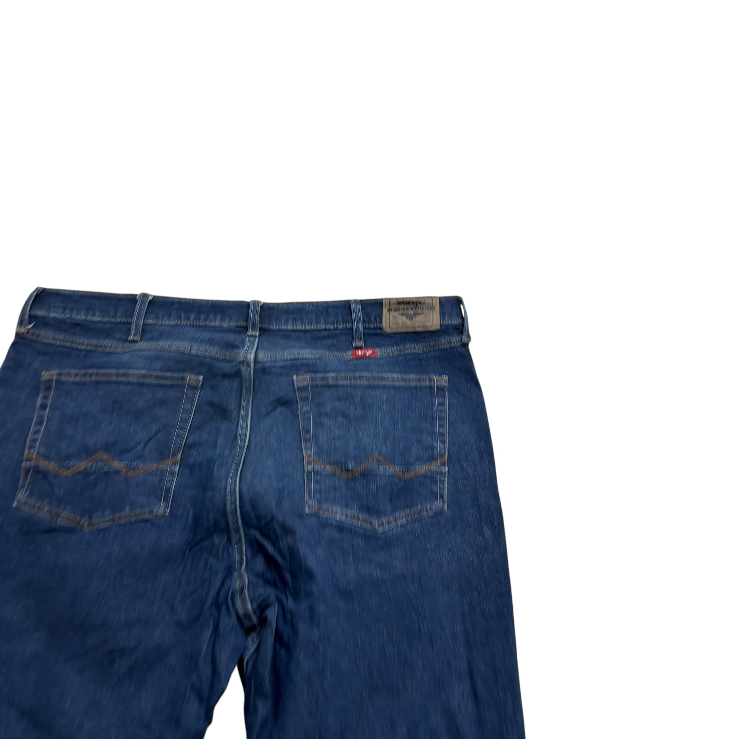 Wrangler Jeans W38 L30 Mens Dark Blue Relaxed Bootcut Fit Stretch Denim (E)