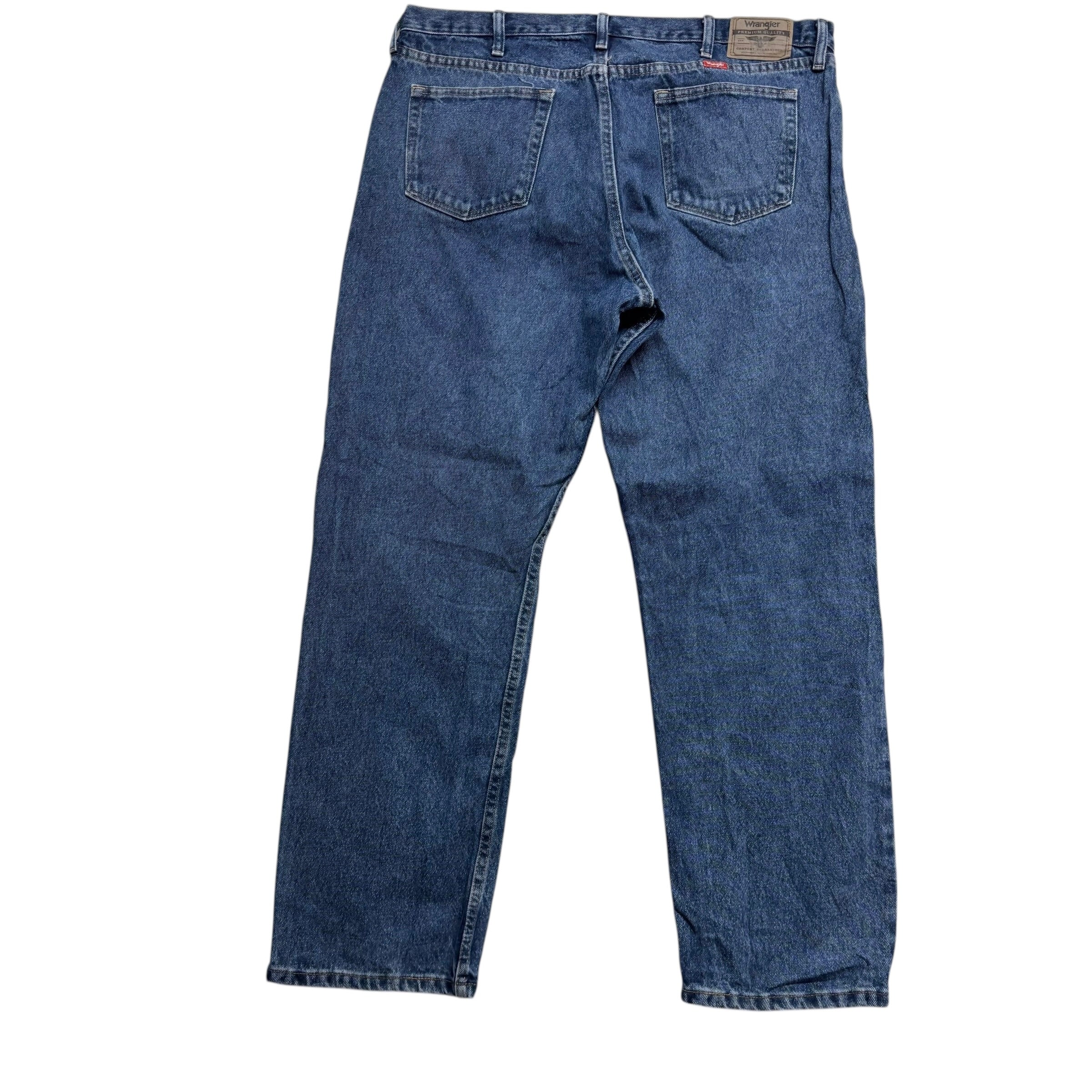 Wrangler Jeans W40 L32 Mens Mid Blue Relaxed Straight Fit Baggy Denim (E)