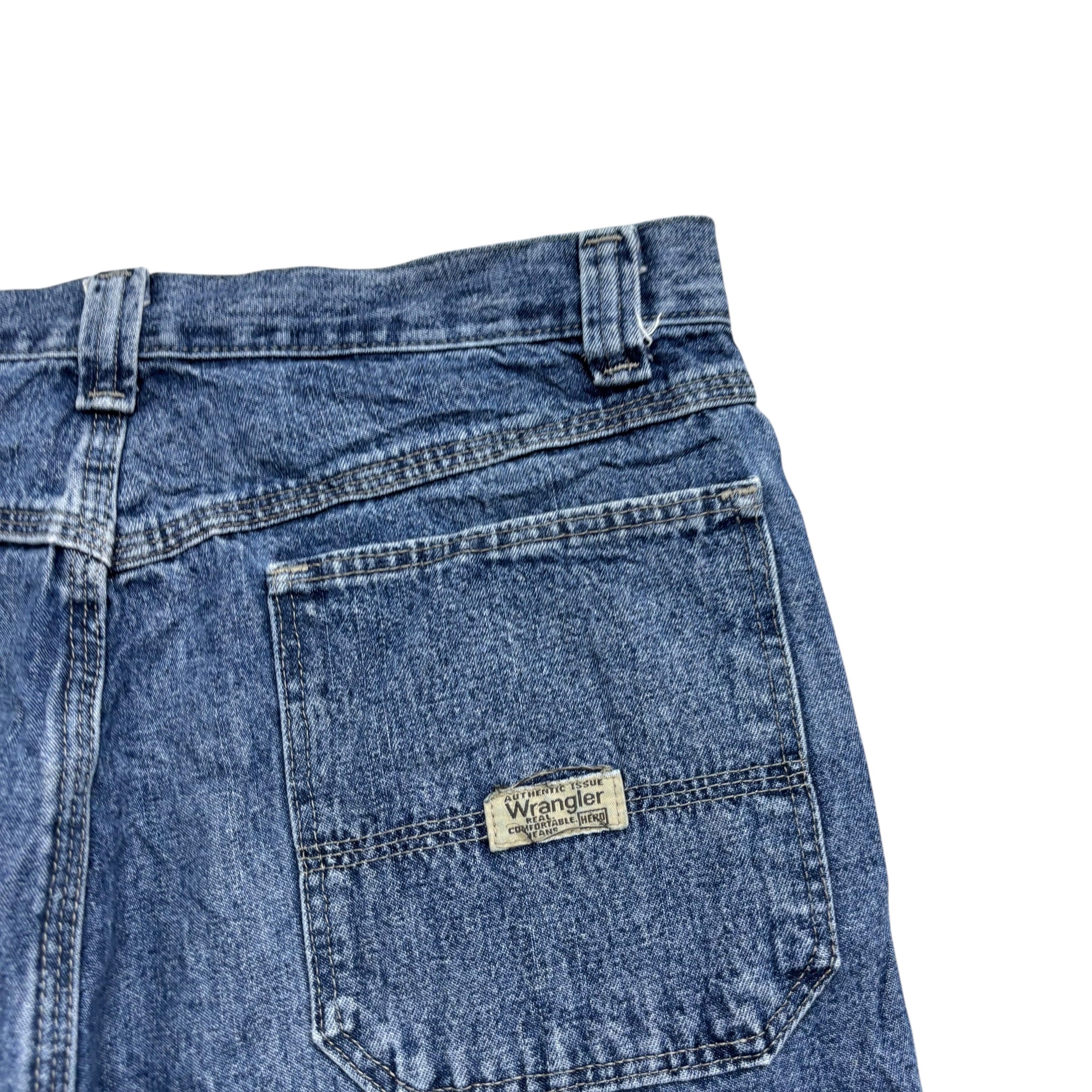 Vintage Wrangler Baggy Jorts W32 Mens Mid Blue Denim Shorts Relax Carpenter (E)