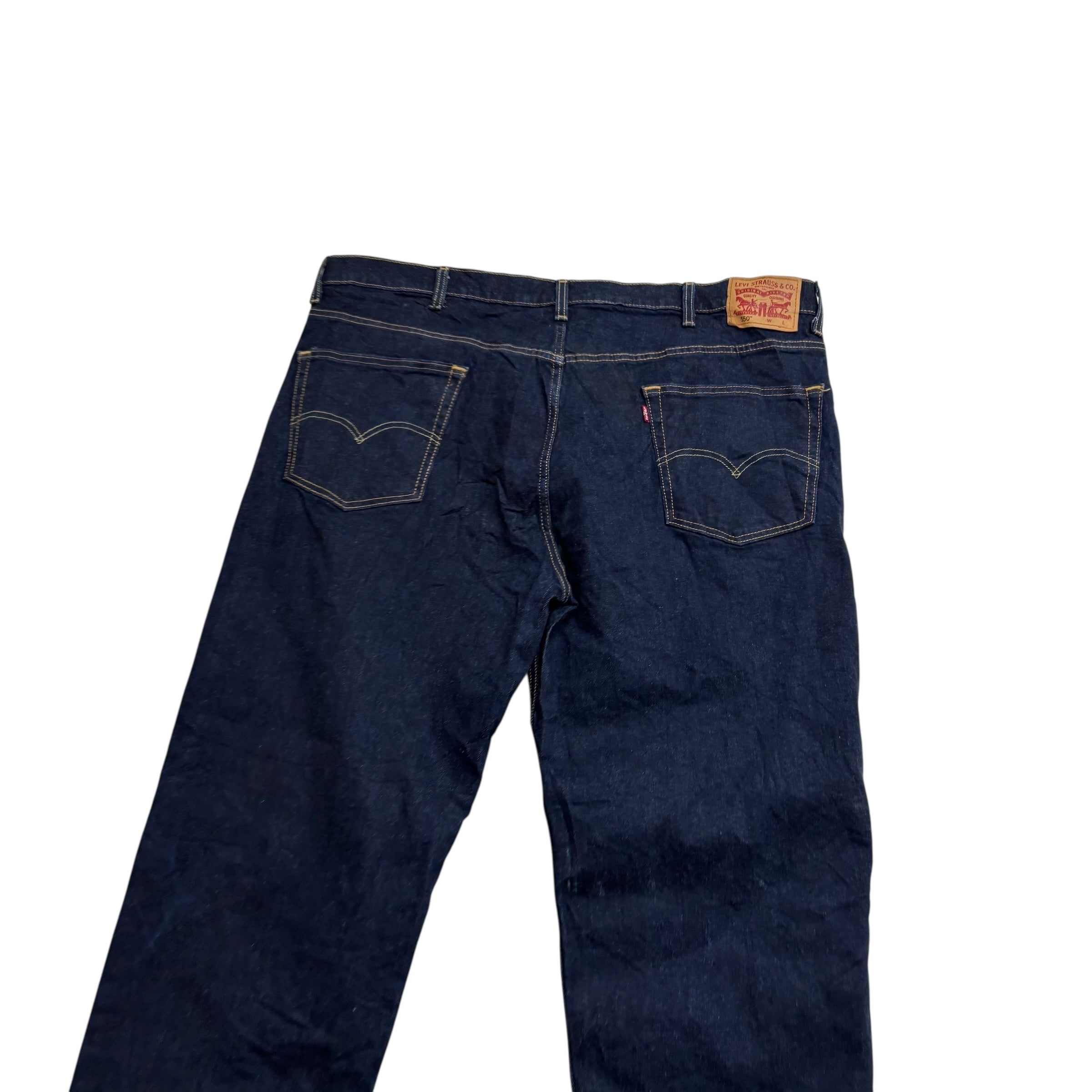 Levis 550 Jeans W46 L32 Mens Dark Blue Baggy Relaxed Straight Fit Stretch Denim