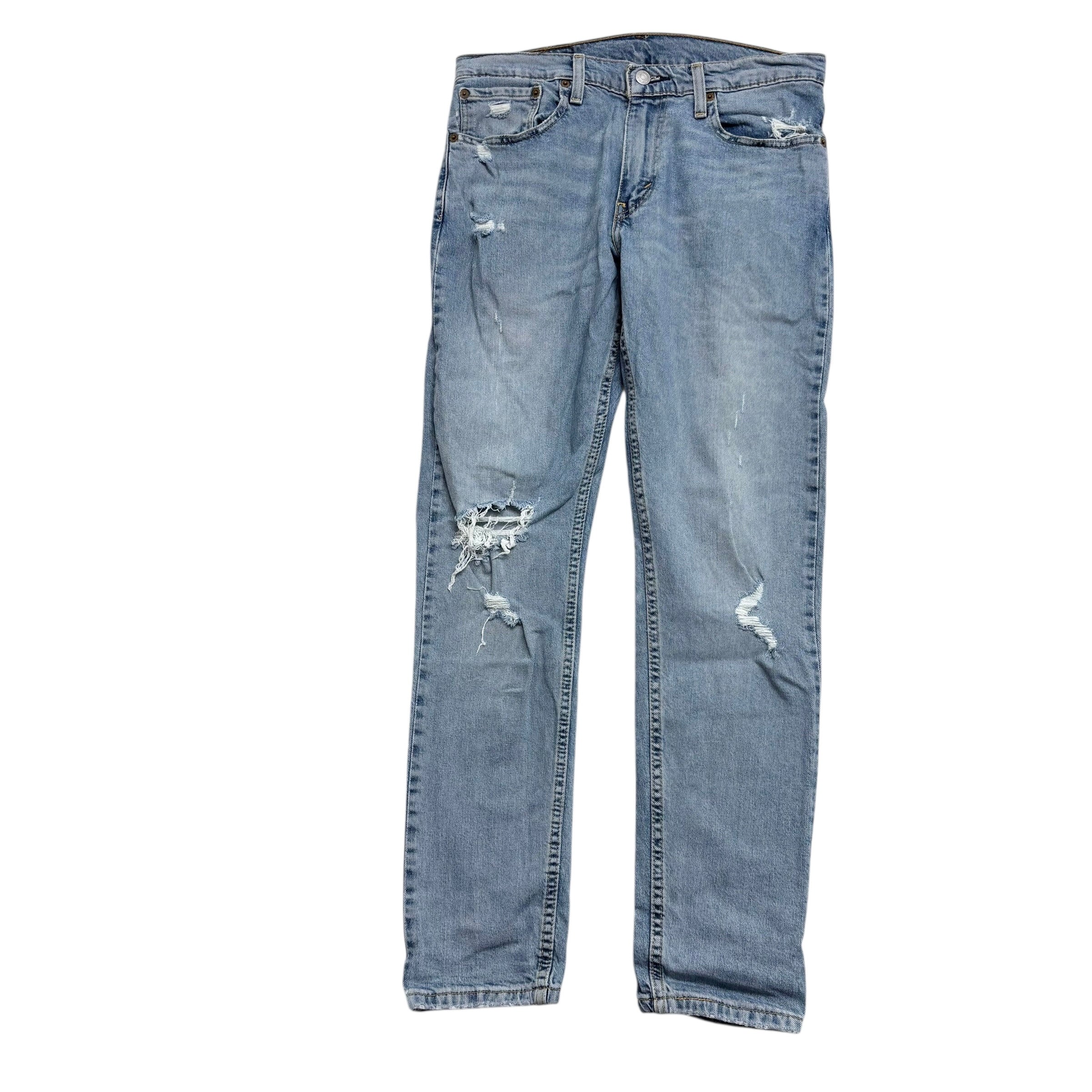 Levis 512 Distressed Jeans W31 L31 Mens Light Blue Slim Tapered Fit Stretch Denim