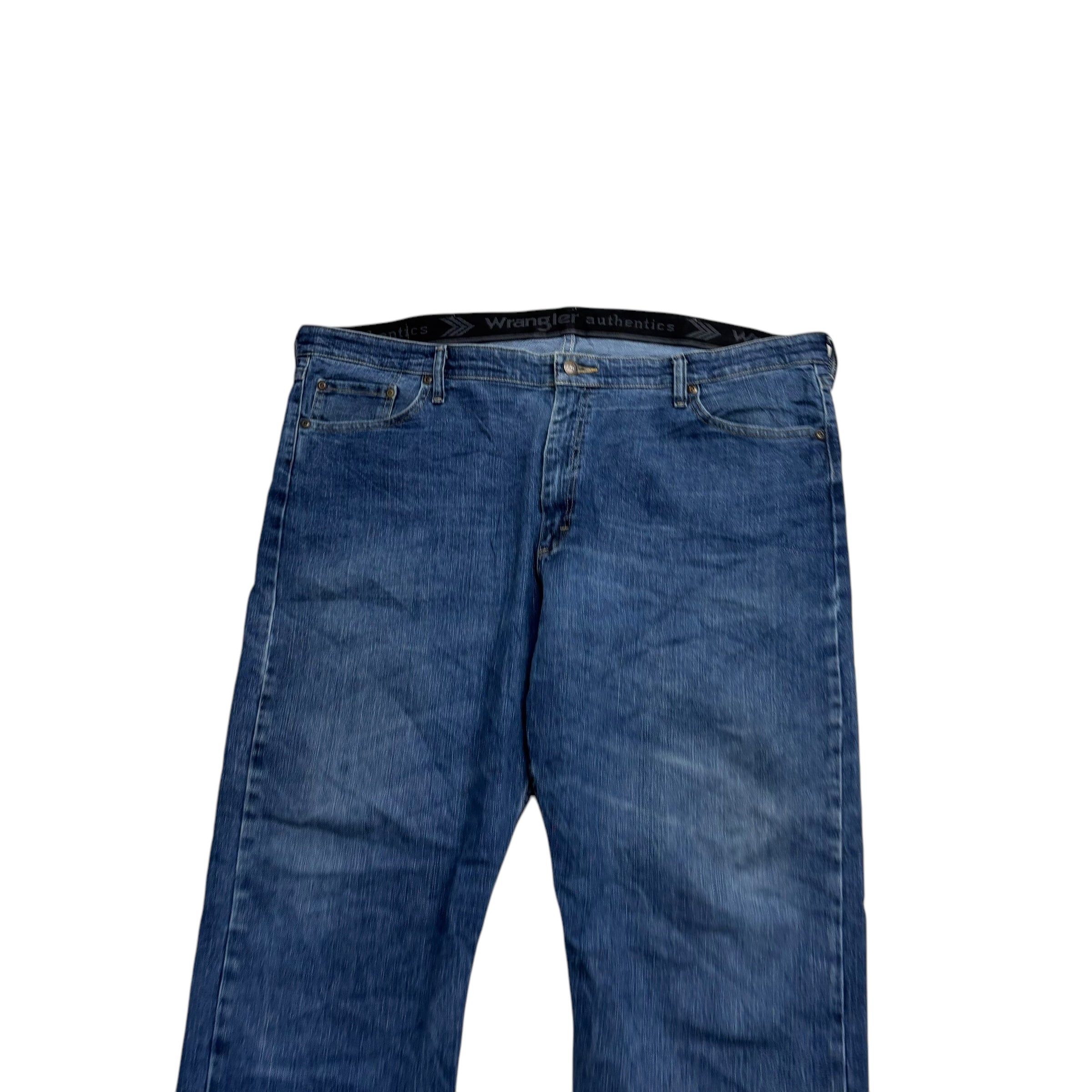 Wrangler Jeans W44 L30 Mens Dark Blue Regular Straight Fit Stretch Denim (E)