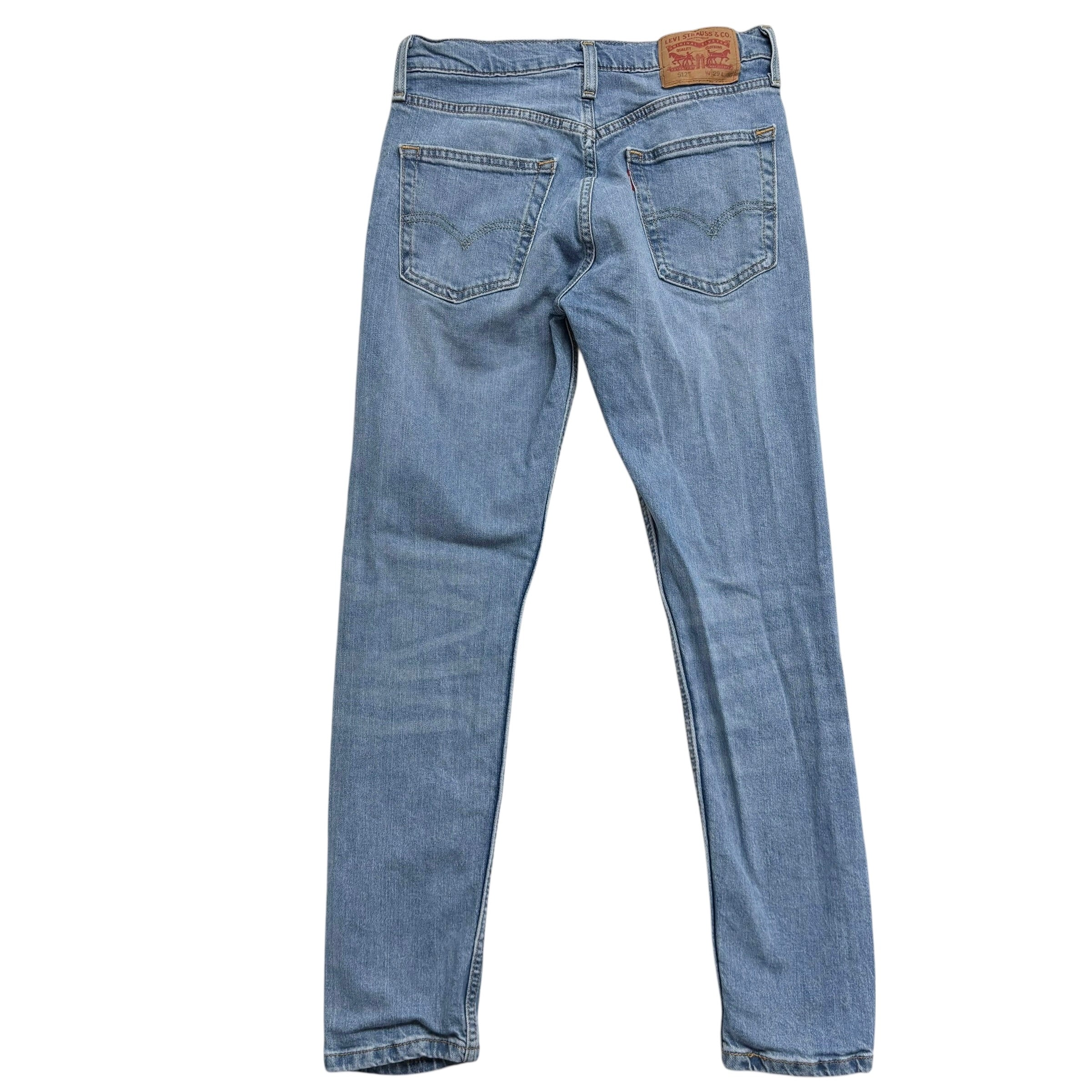 Levis 512 Jeans W29 L30 Mens Light Blue Slim Tapered Fit Stretch Denim (E)