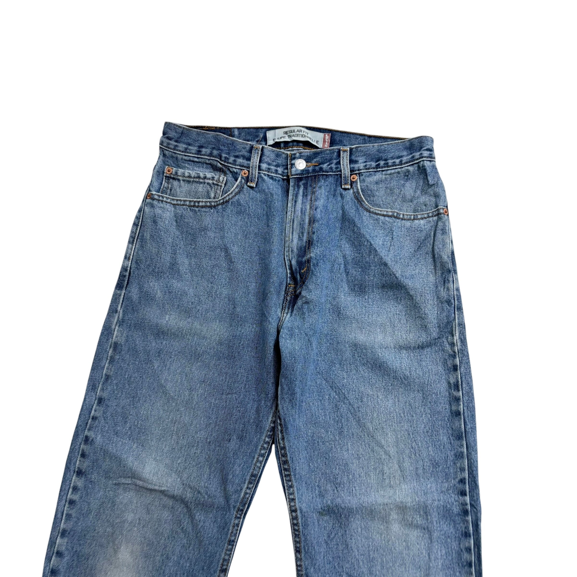 Levis Jeans W33 L30 Mens Mid Blue Regular Straight Fit Vintage Denim
