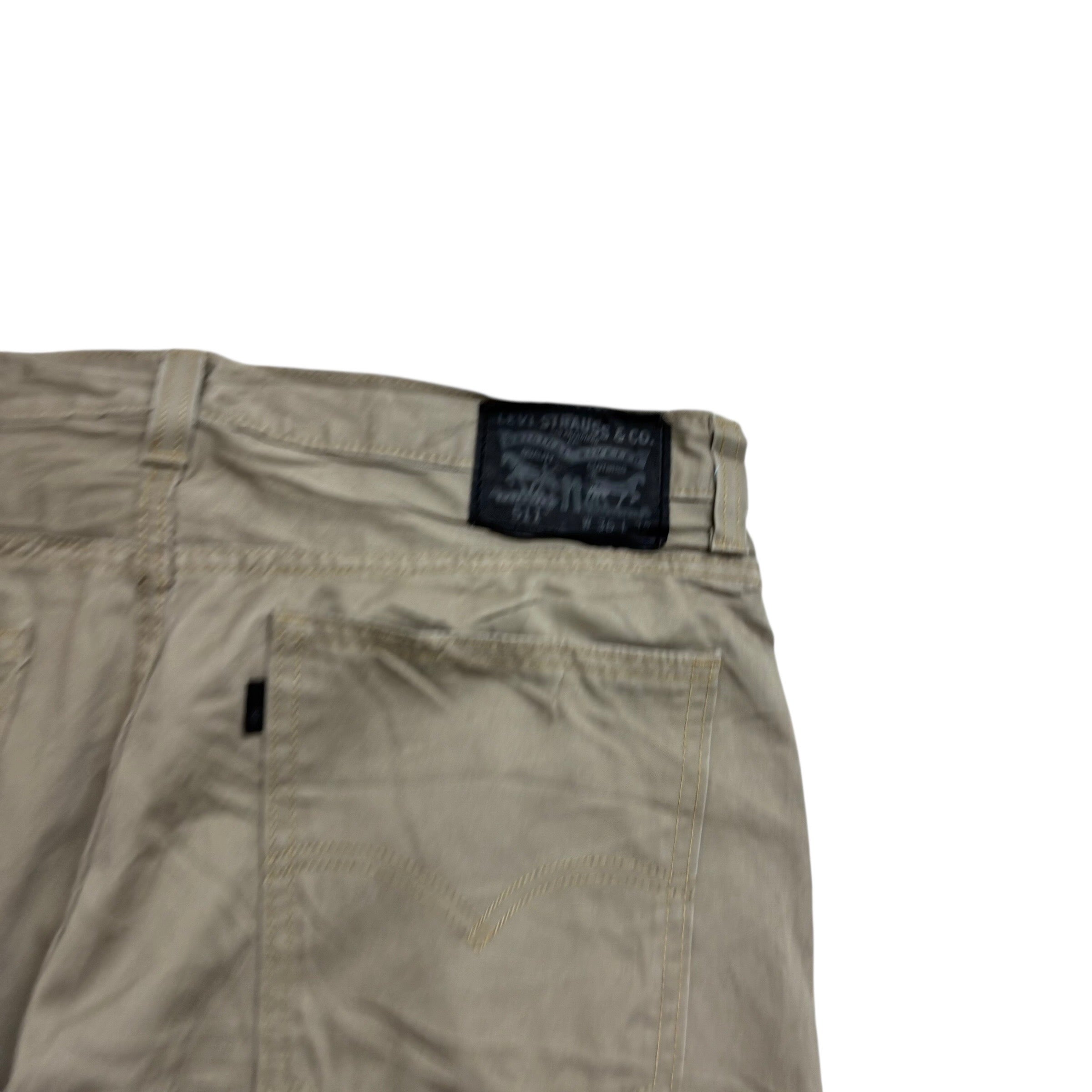 Levis 511 Trousers W36 L32 Mens Beige Slim Fit Pants (E)
