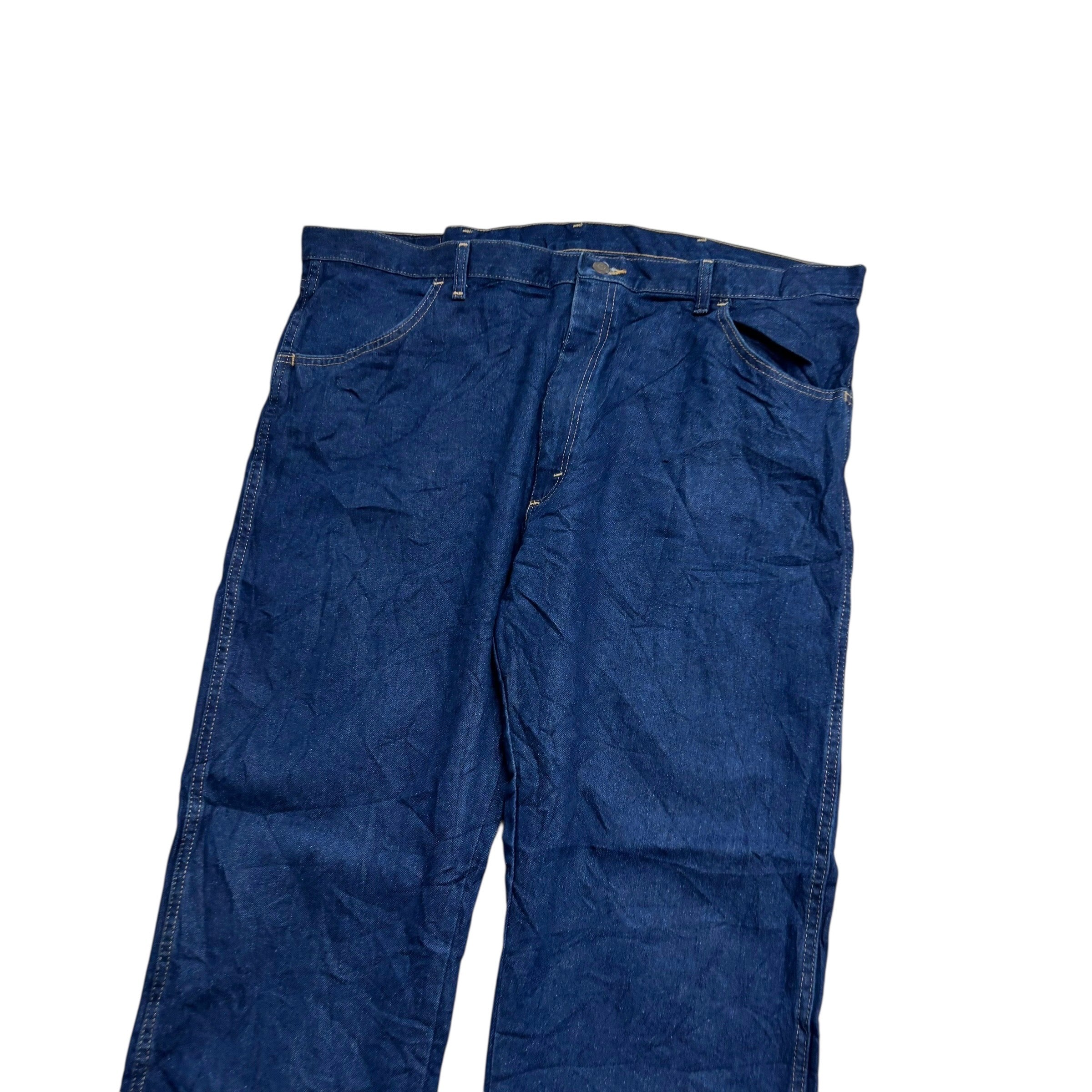 Wrangler Jeans W42 L29 Mens Dark Blue Regular Straight Fit Denim (E)