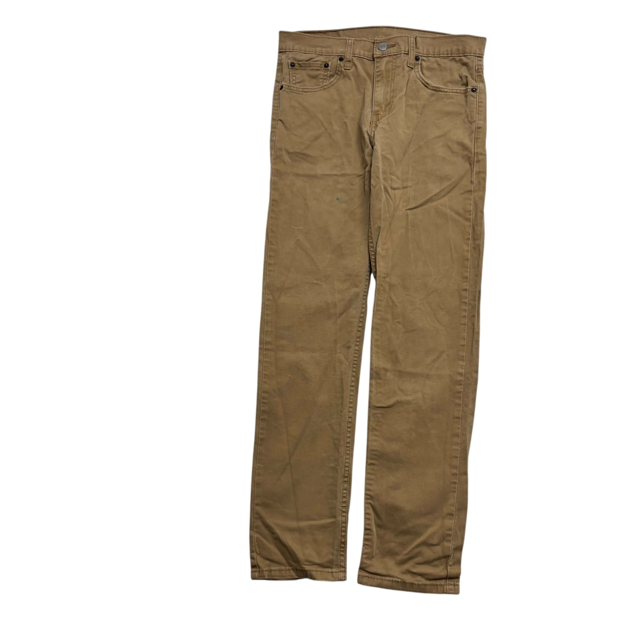 Levis 502 Trousers W30 L31 Mens Tan Regular Tapered Fit Stretch Pants (F)