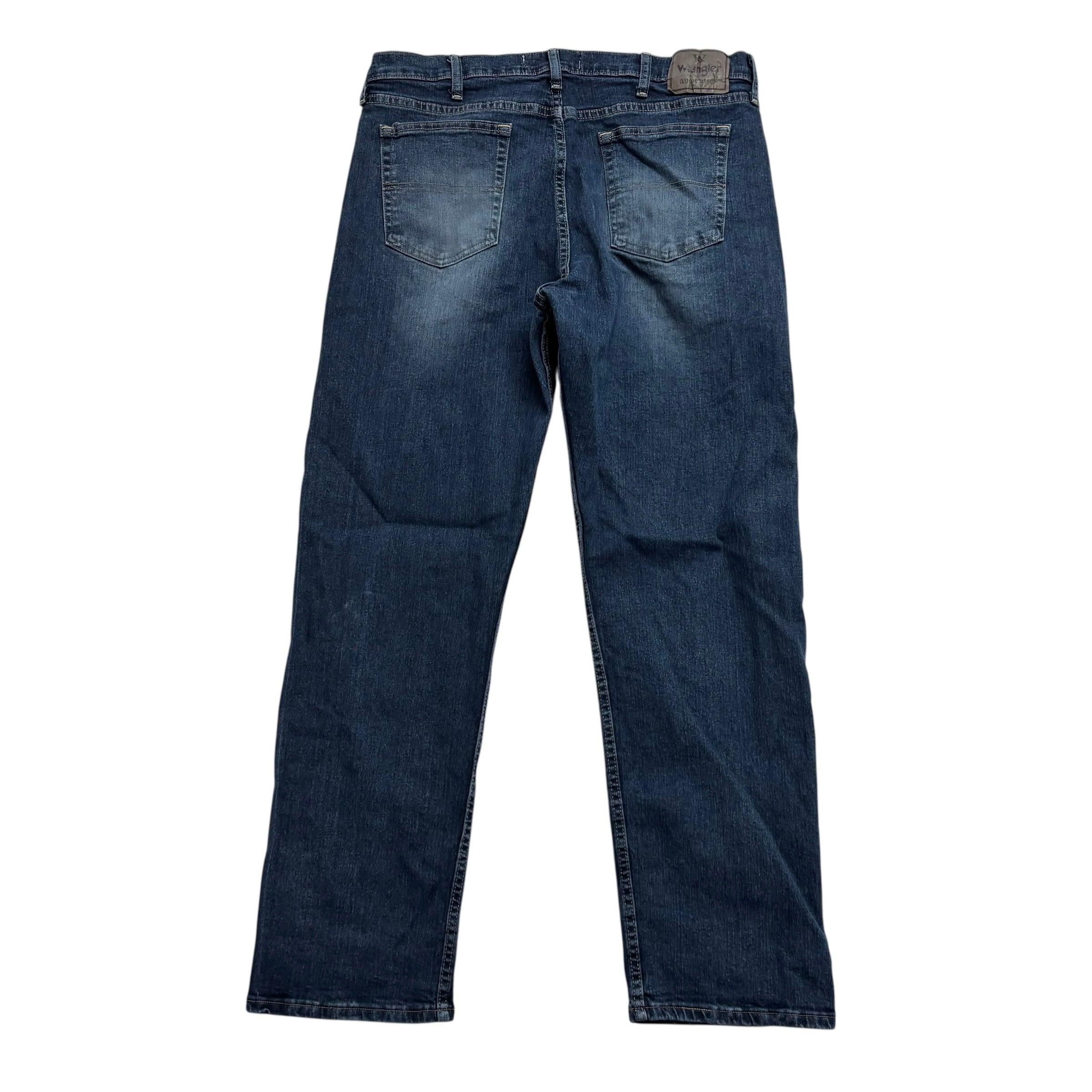 Wrangler Jeans W36 L31 Mens Dark Blue Relaxed Straight Fit Stretch Denim (E)