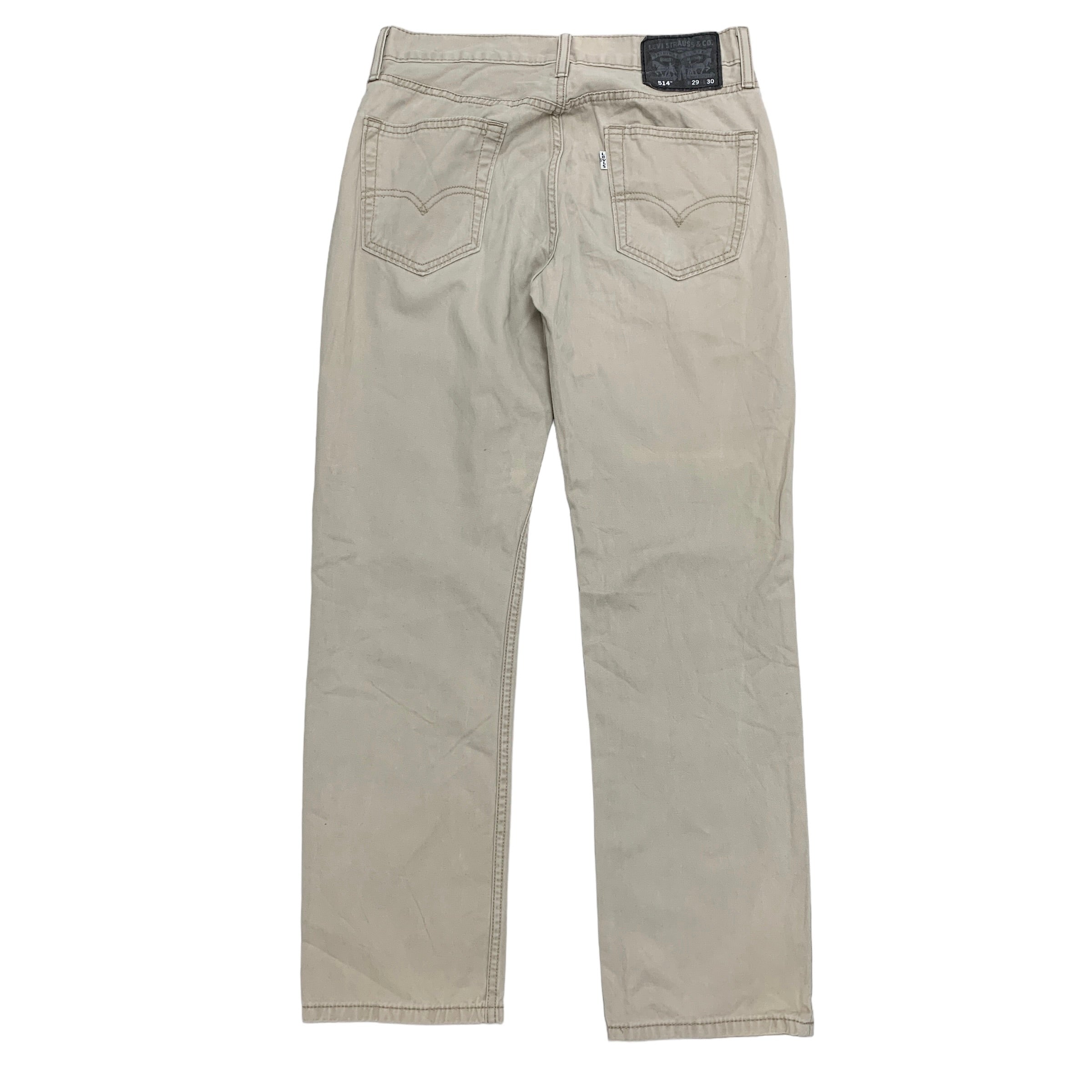 Levis 514 Trousers W29 L29 Mens Cream Regular Straight Fit Cotton Pants