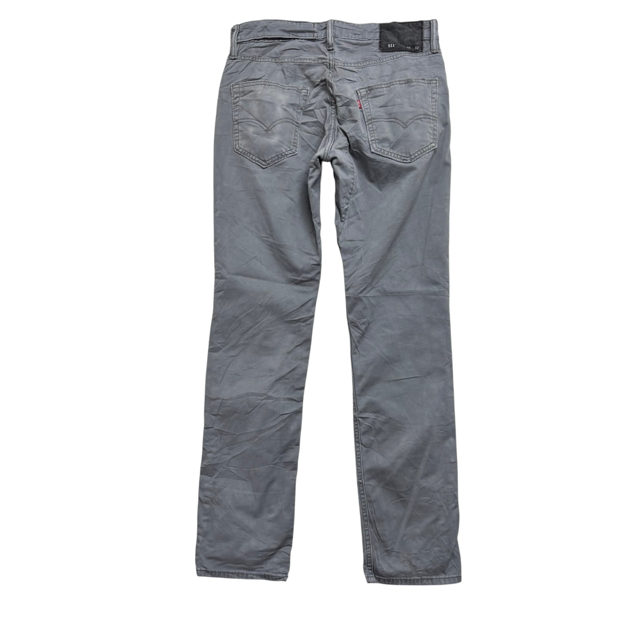 Levis 511 Commuter Trousers W29 L31 Mens Grey Slim Fit Stretch Pants