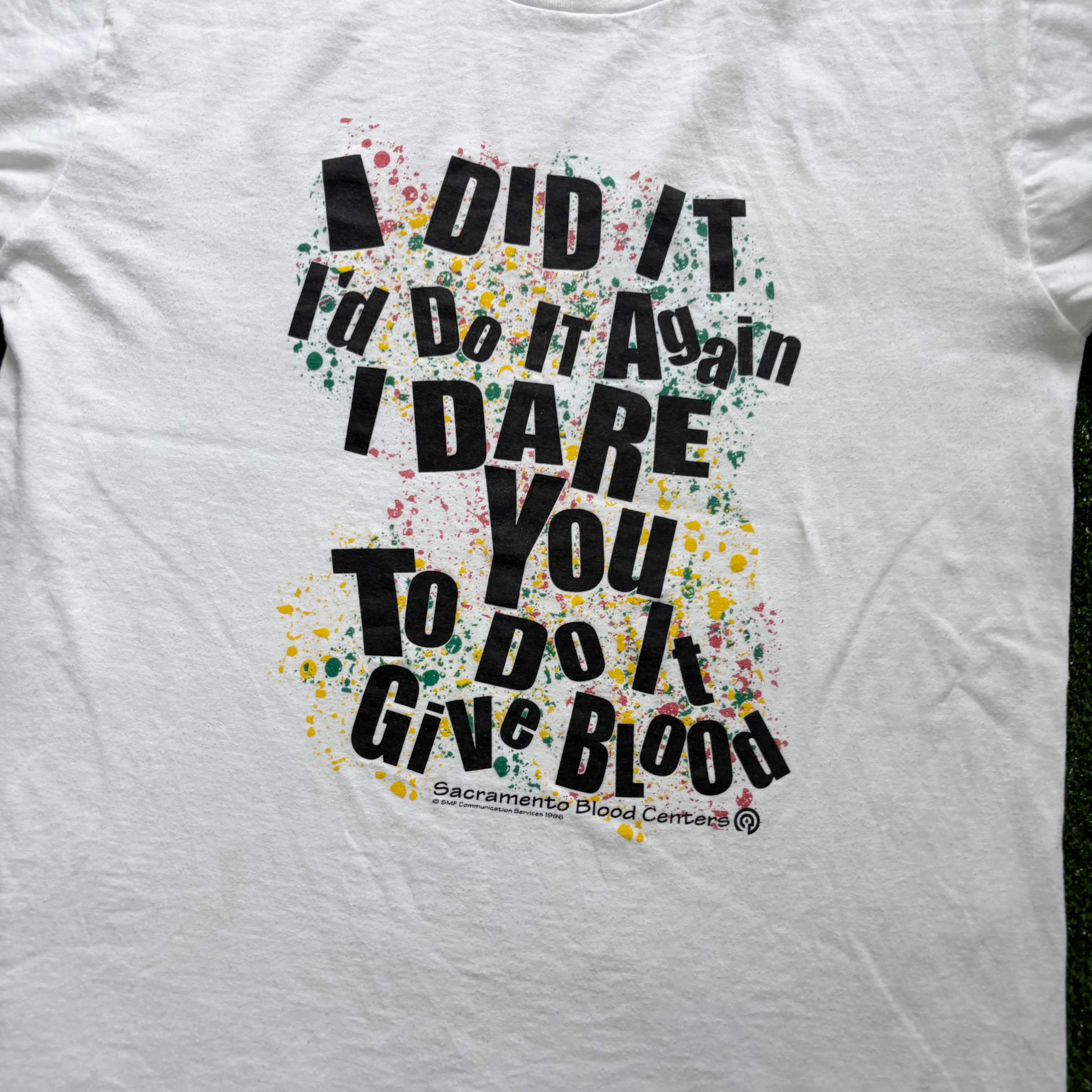Vintage T Shirt Mens Large White Single Stitch Graphic Print 90s USA
