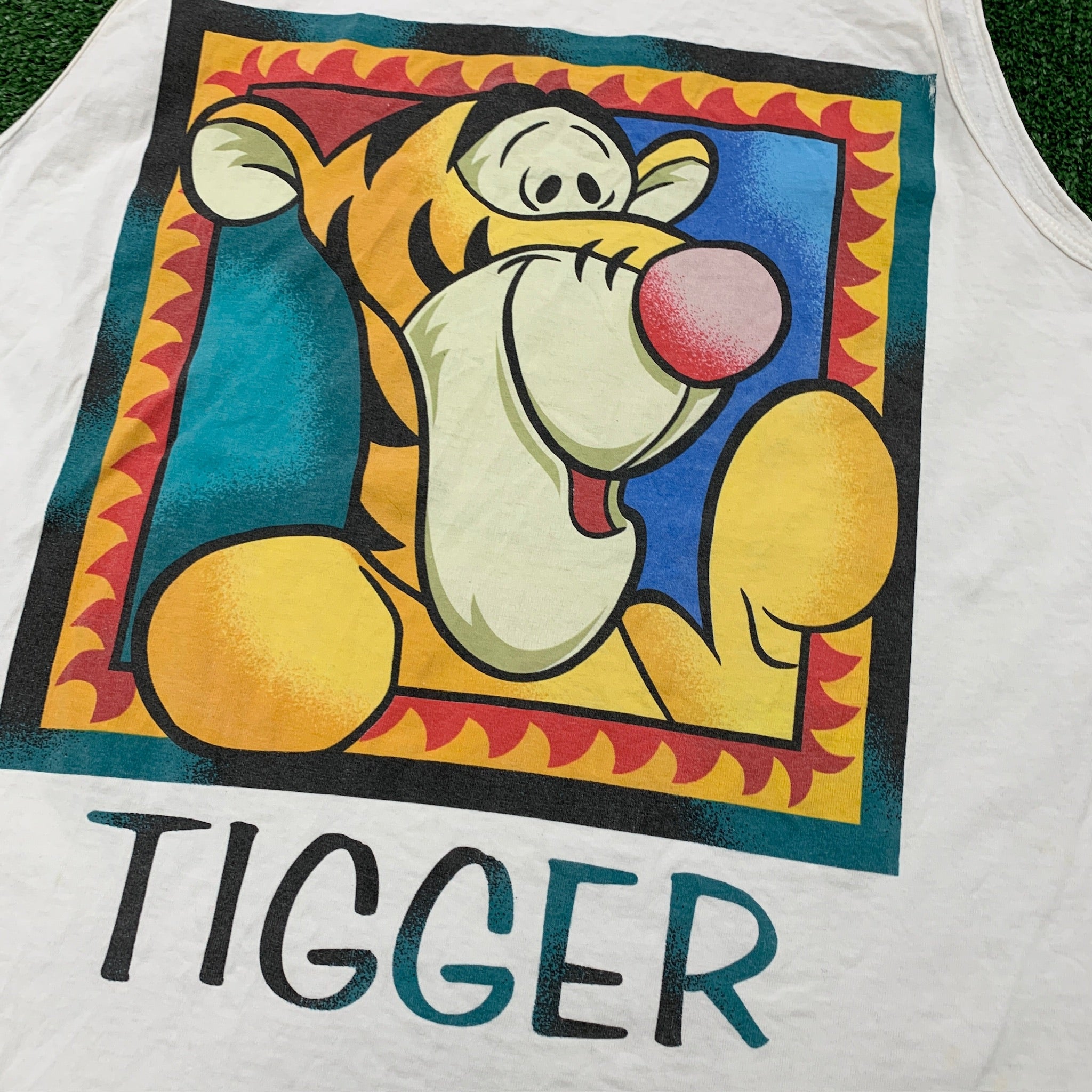 Vintage T Shirt Mens XL Vest White Graphic Print 90s Tigger Disney