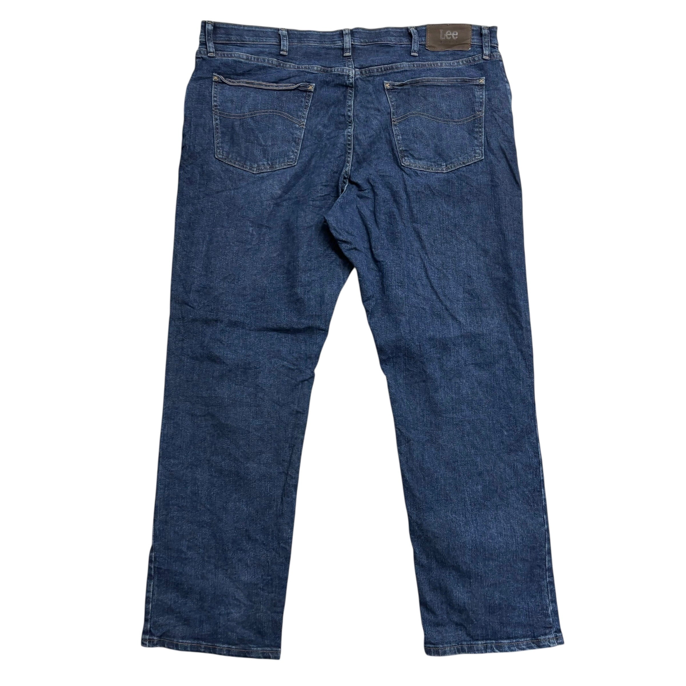 Lee Jeans W44 L32 Mens Dark Blue Regular Straight Fit Stretch Denim (E)