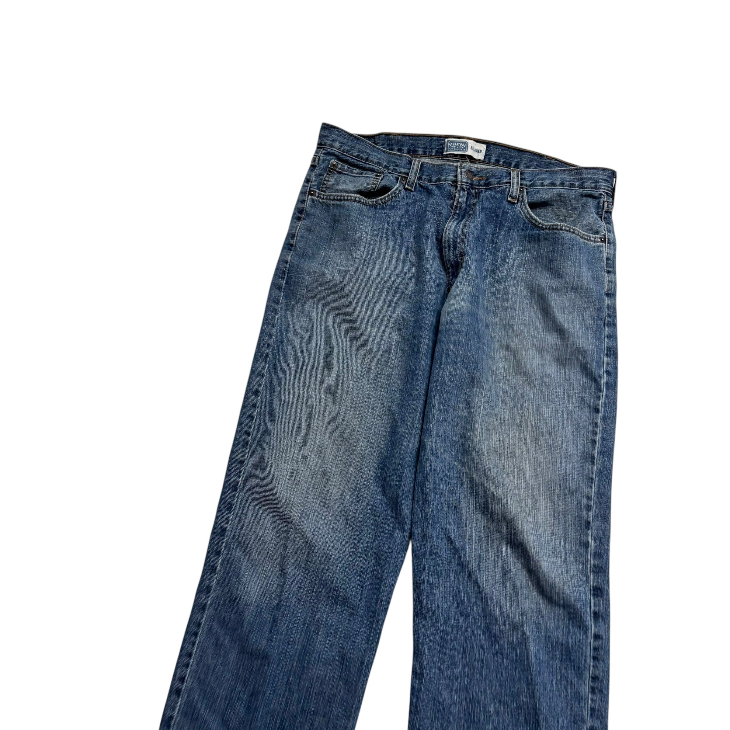 Levis Signature Jeans W38 L31 Mens Mid Blue Relaxed Straight Fit Vintage (E)
