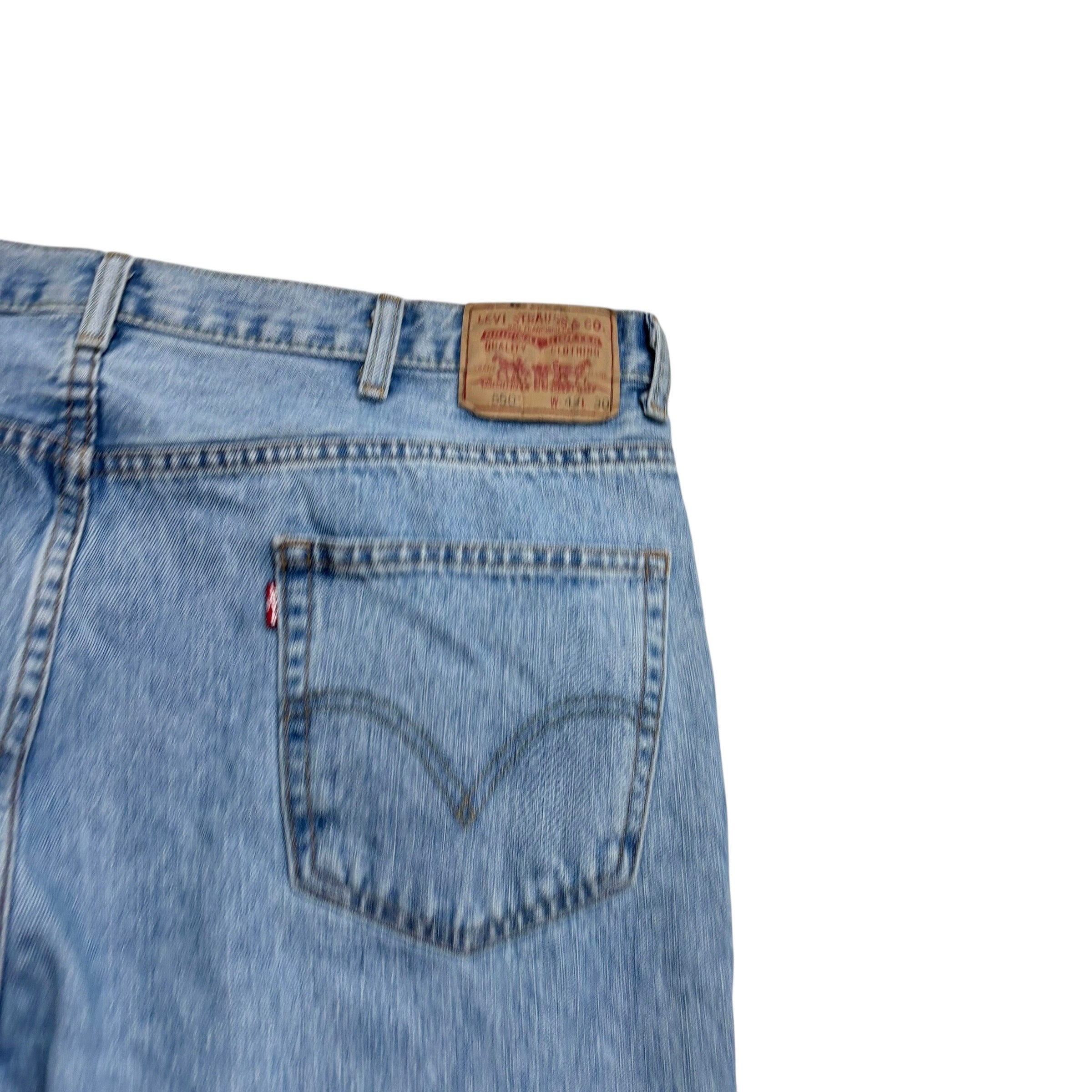 Levis 550 Jeans W42 L30 Mens Light Blue Baggy Relaxed Straight Fit Vintage Denim