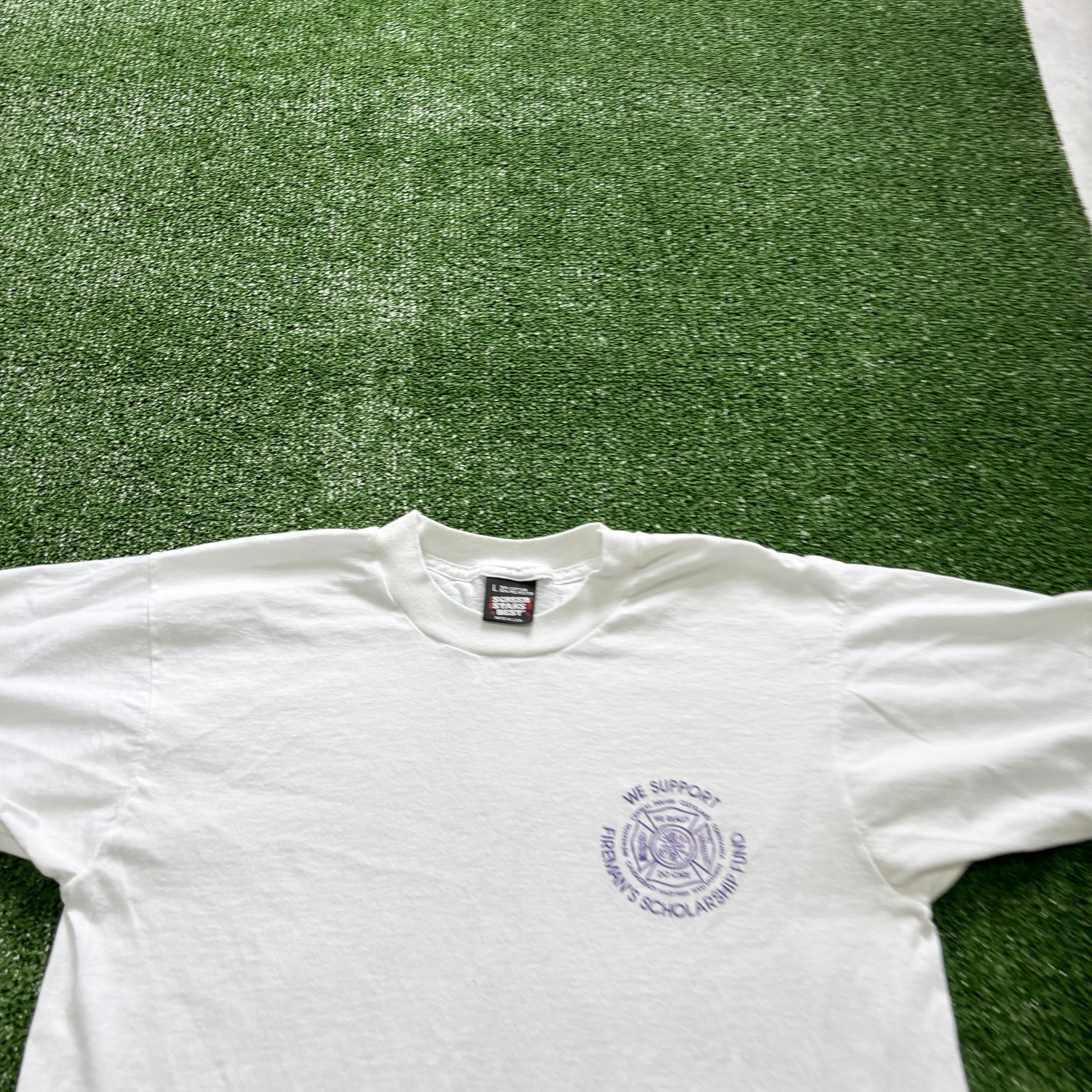 Vintage T Shirt Mens Medium White Single Stitch Graphic Print 90s USA (E)