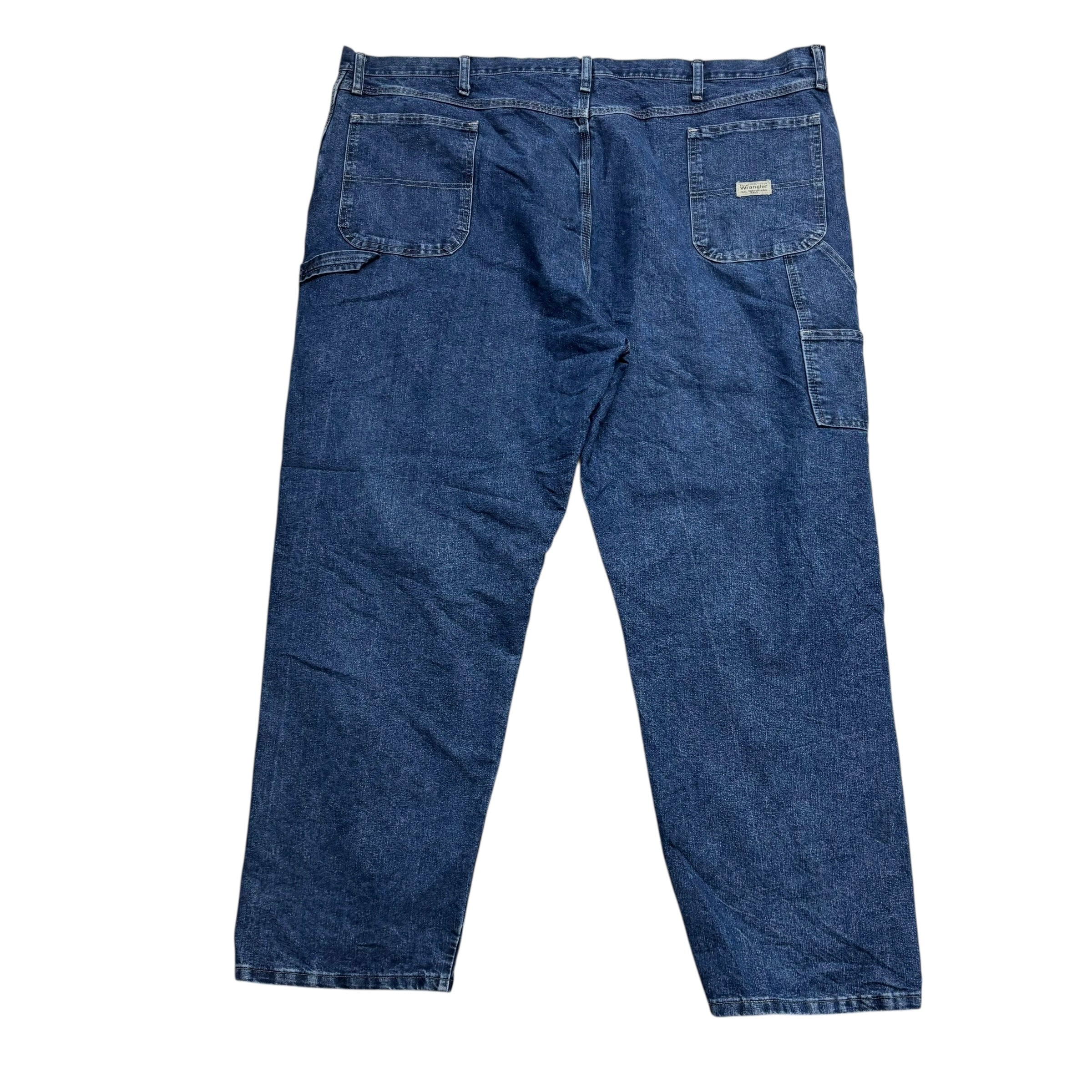 Wrangler Carpenter Jeans W50 L32 Mens Mid Blue Relaxed Straight Fit Denim (E)