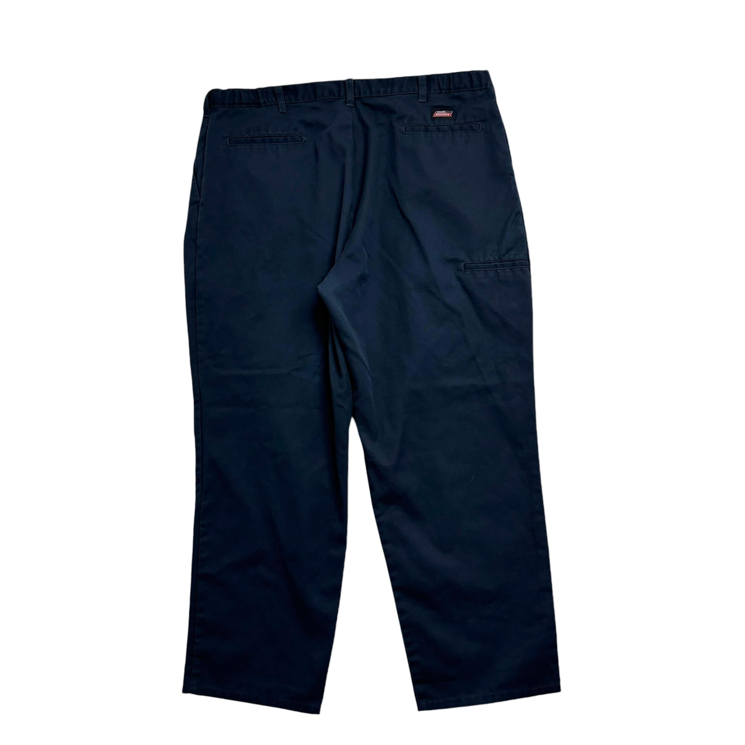 Dickies Pleated Trousers W42 L30 Mens Navy Blue Pants Relaxed Fit Workwear