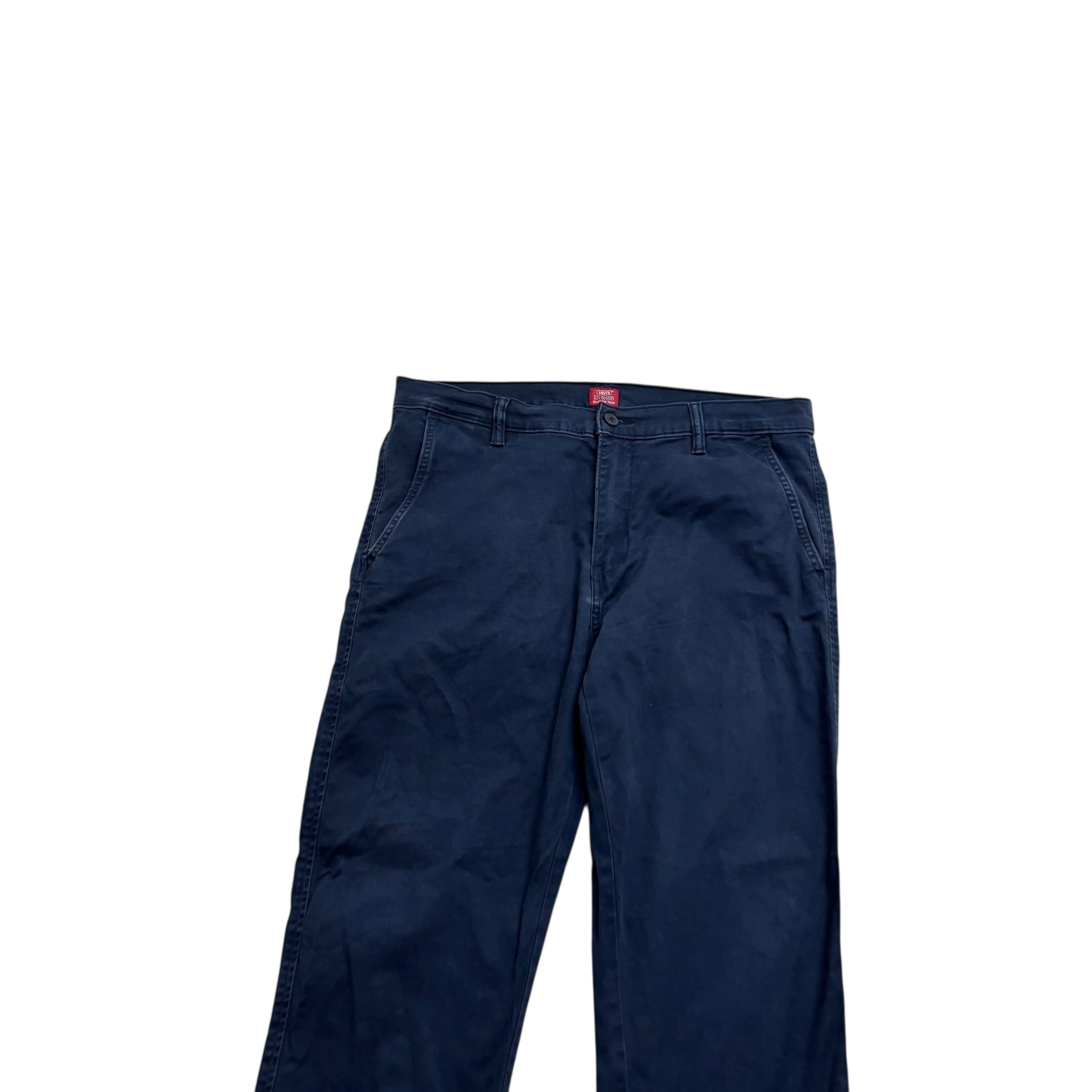 Levis XX Chino Trousers W34 L32 Mens Navy Blue Standard Tapered Fit Stretch (E)