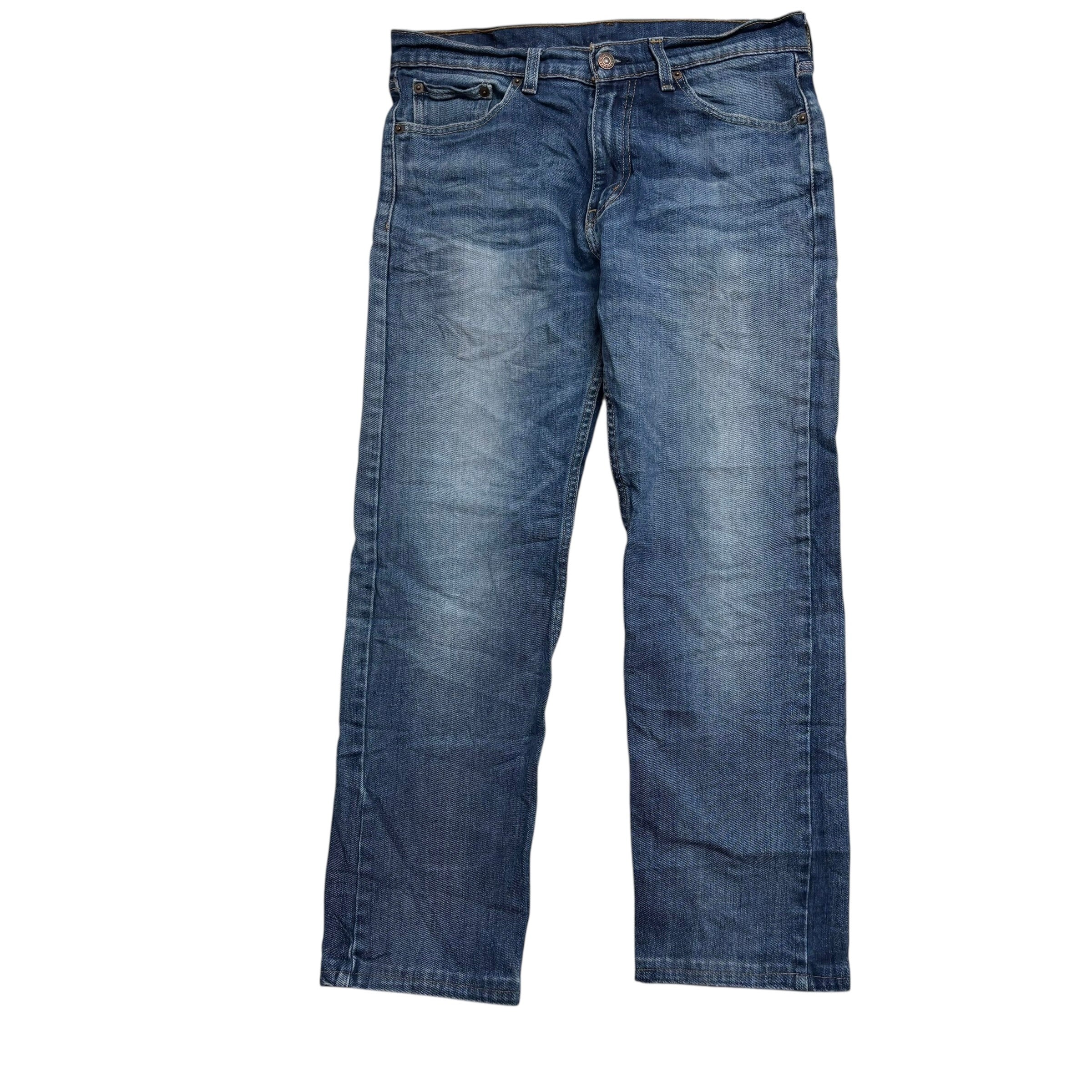 Levis 505 Jeans W30 L28 Mens Mid Blue Regular Straight Fit Stretch Denim