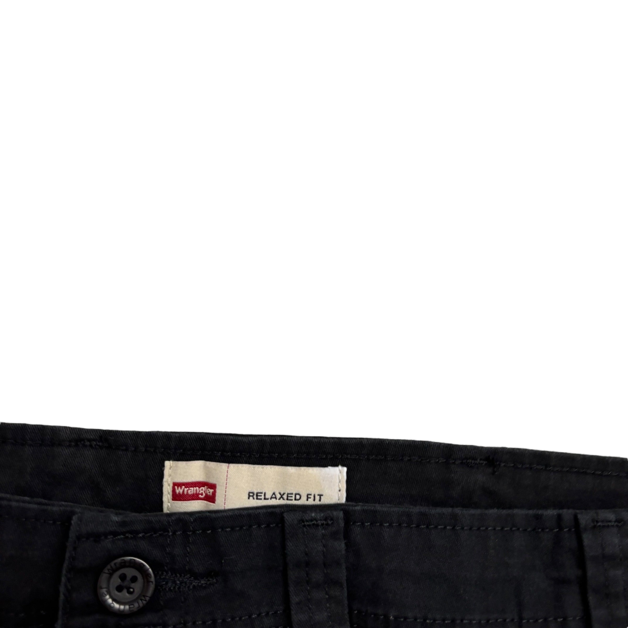 Wrangler Cargo Pants W44 L32 Mens Black Relaxed Straight Fit Trousers (E)