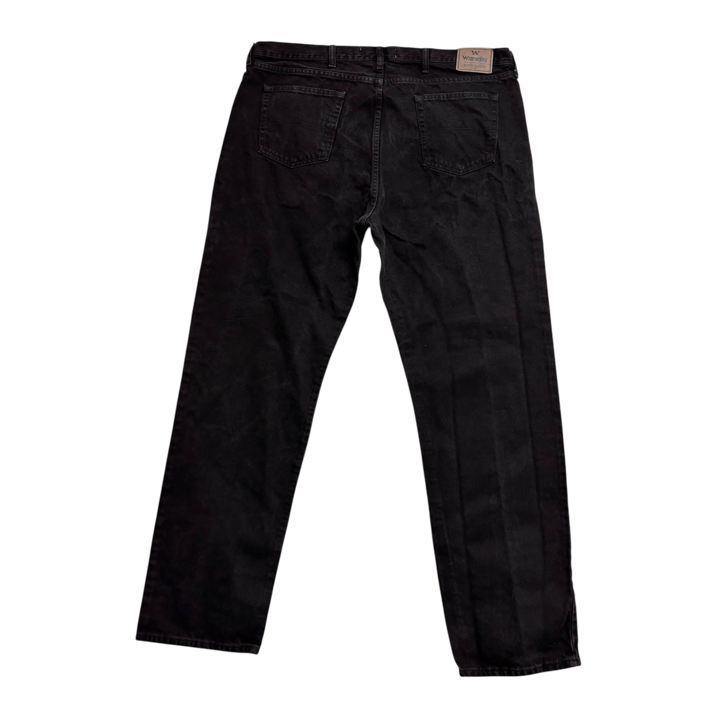 Wrangler Jeans W44 L34 Mens Black Relaxed Straight Fit Denim (E)