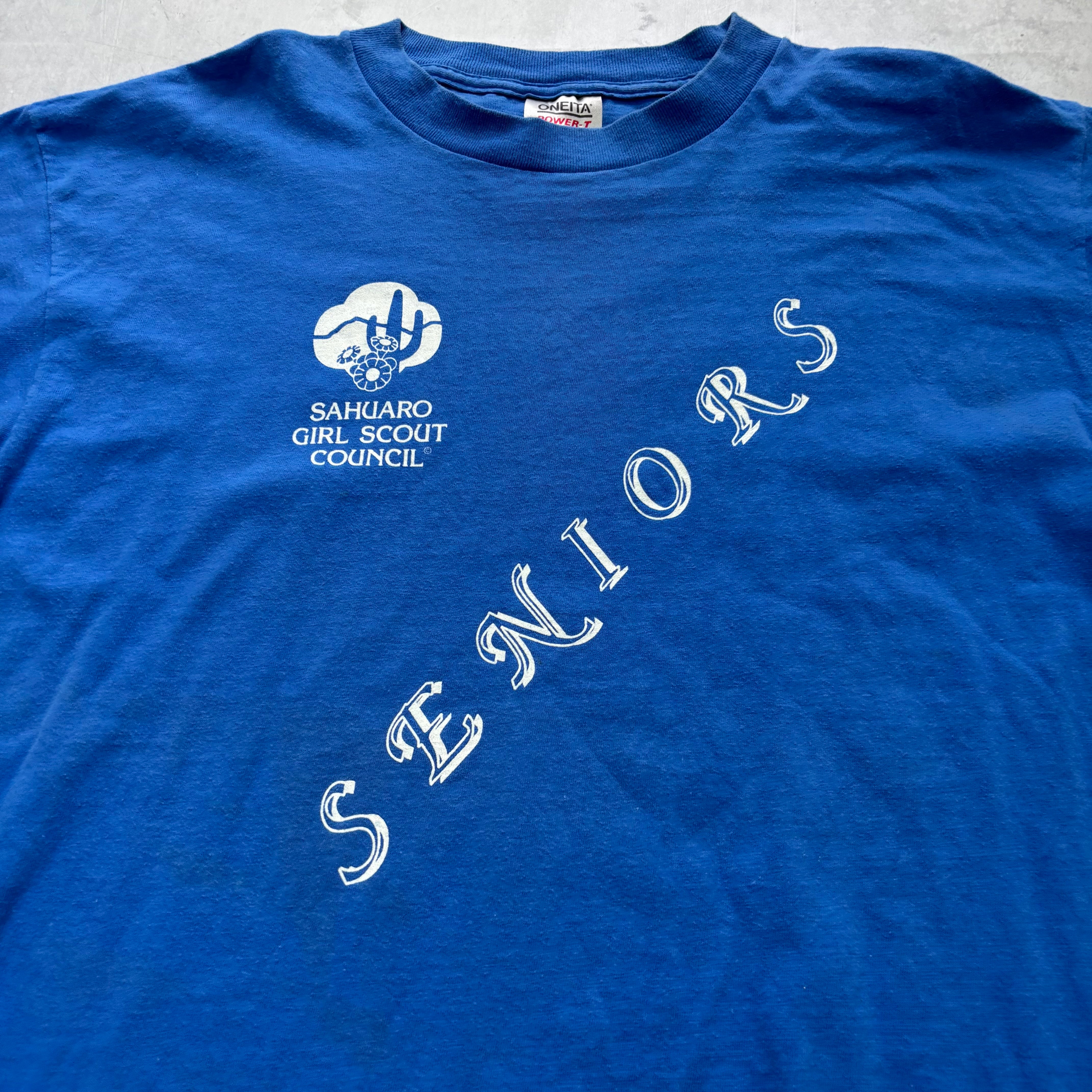 Vintage T Shirt Mens Large Blue Single Stitch Graphic Print 90s USA (E)