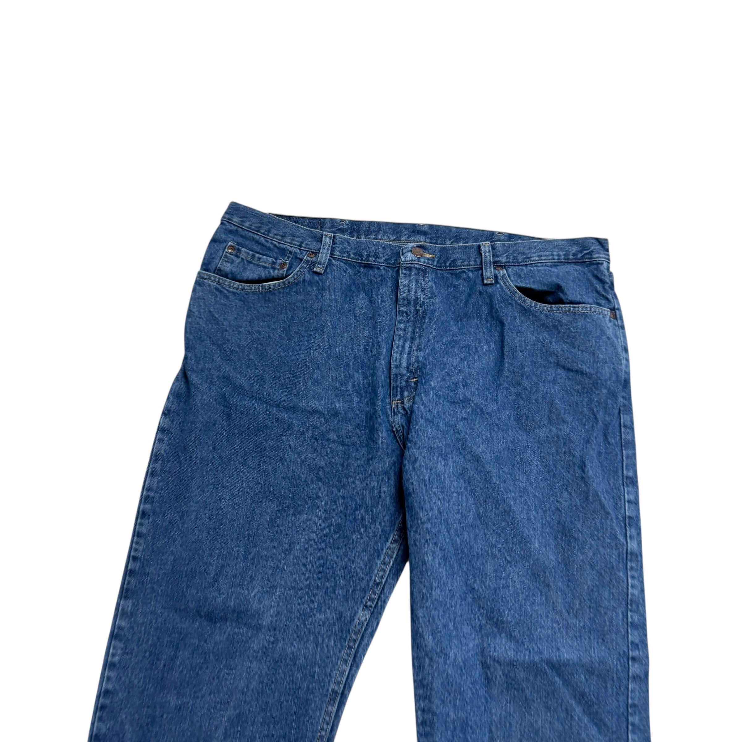 Wrangler Jeans W42 L30 Mens Mid Blue Regular Straight Fit Denim (E)