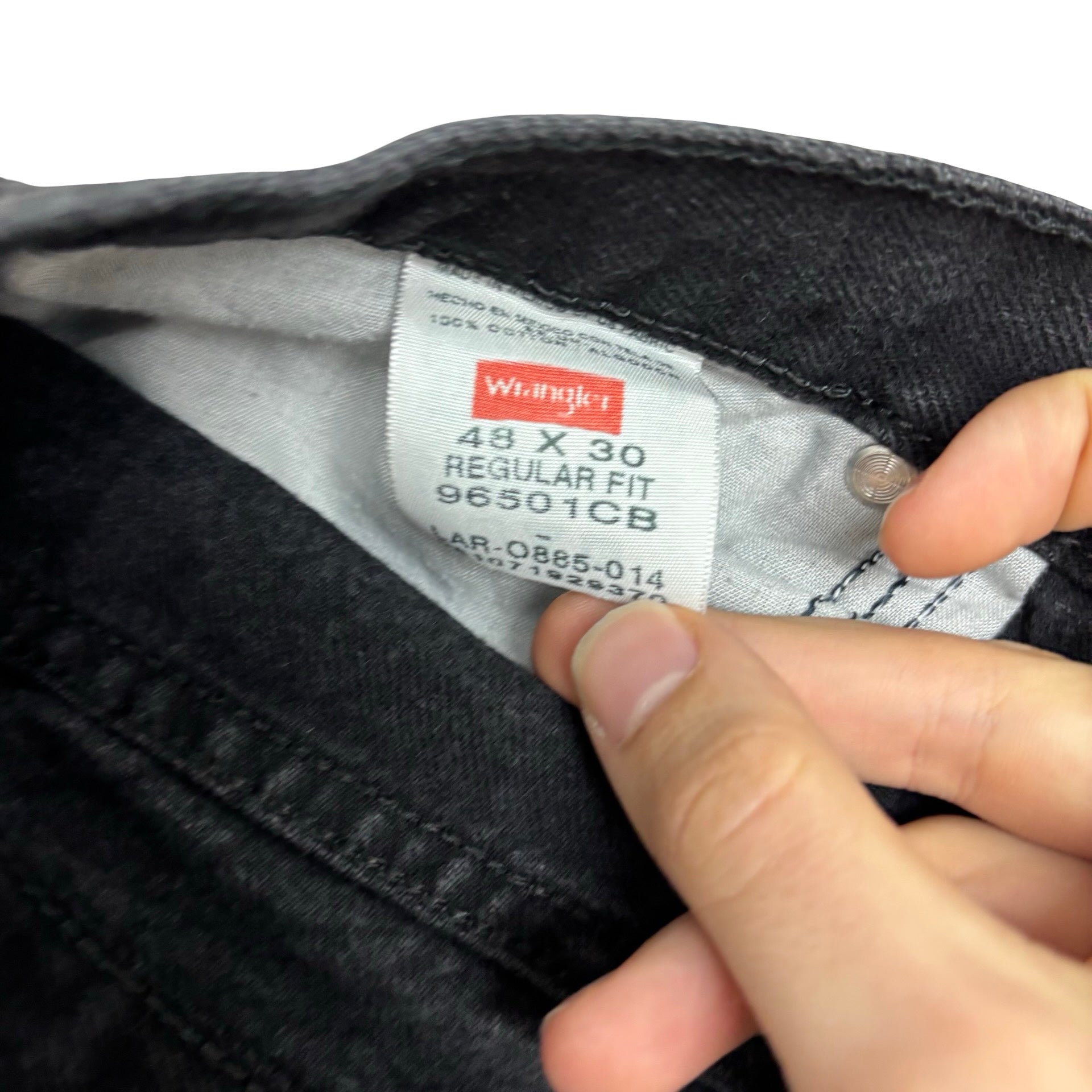 Wrangler Jeans W46 L30 Mens Black Regular Straight Fit Denim (E)