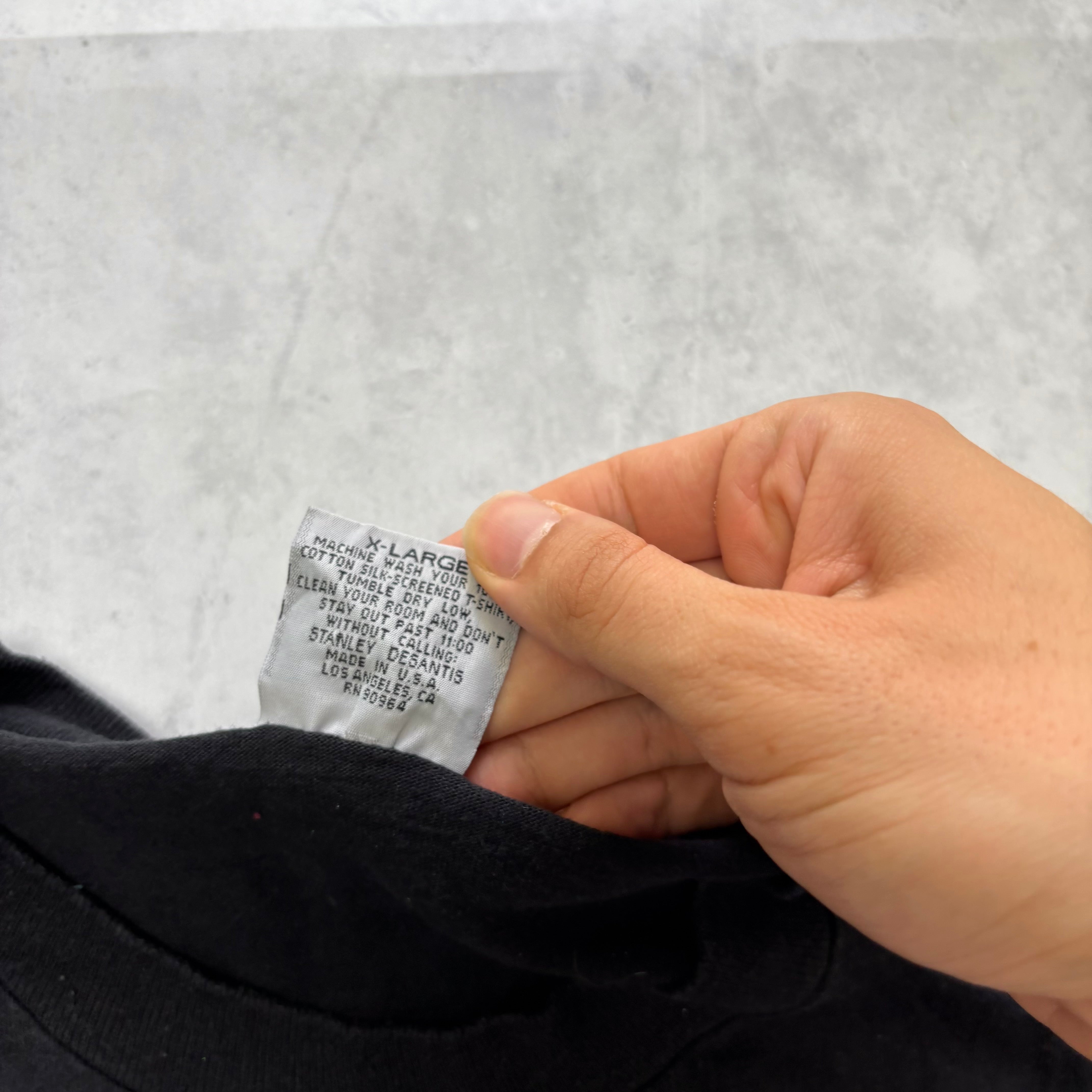 Vintage T Shirt Mens XL Black Single Stitch Graphic Print 90s Bud Light Beer (E)