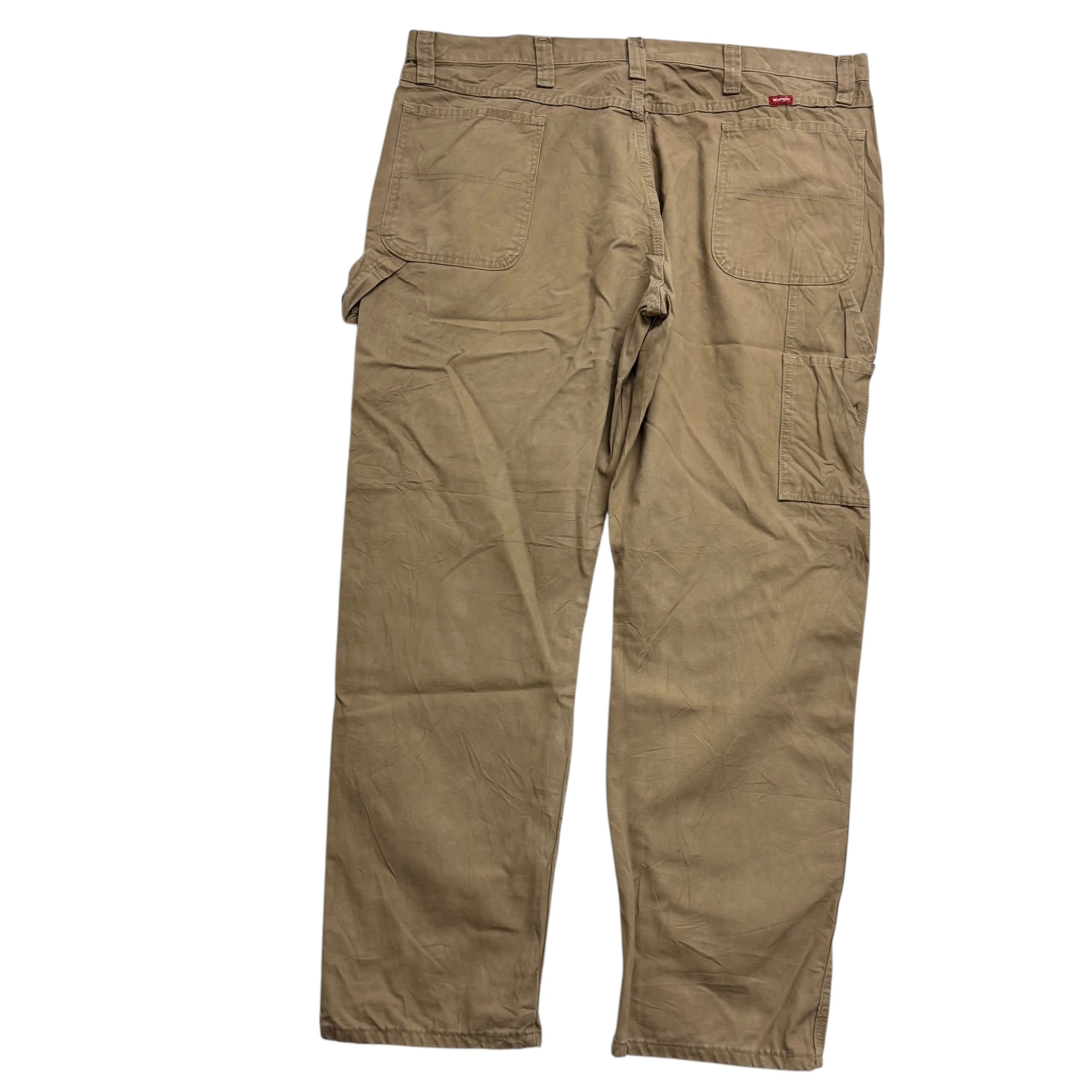Wrangler Carpenter Trousers W42 L32 Mens Beige Relaxed Baggy Fit Pants (E)
