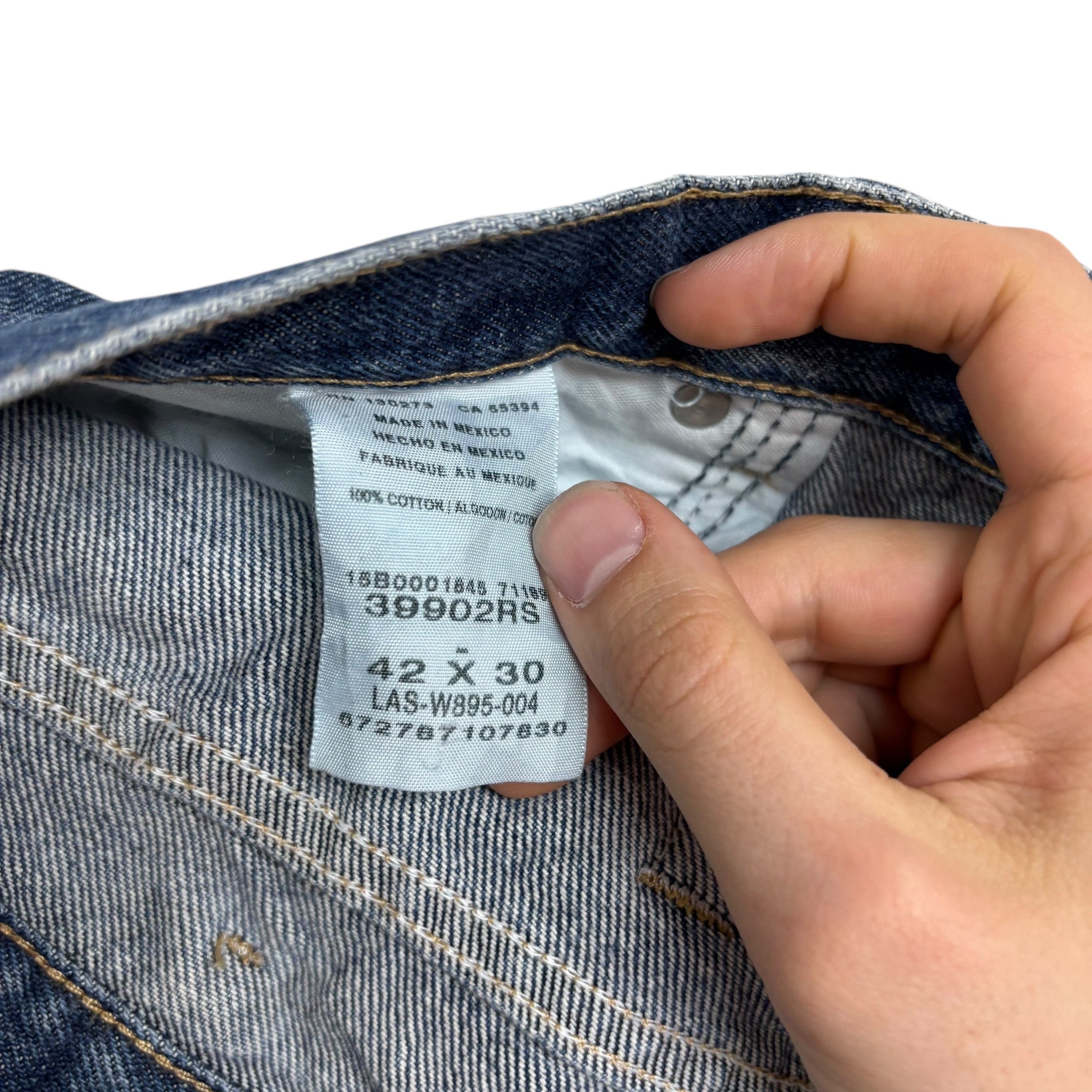 Wrangler Jeans W42 L30 Mens Mid Blue Regular Straight Fit Vintage Denim (E)