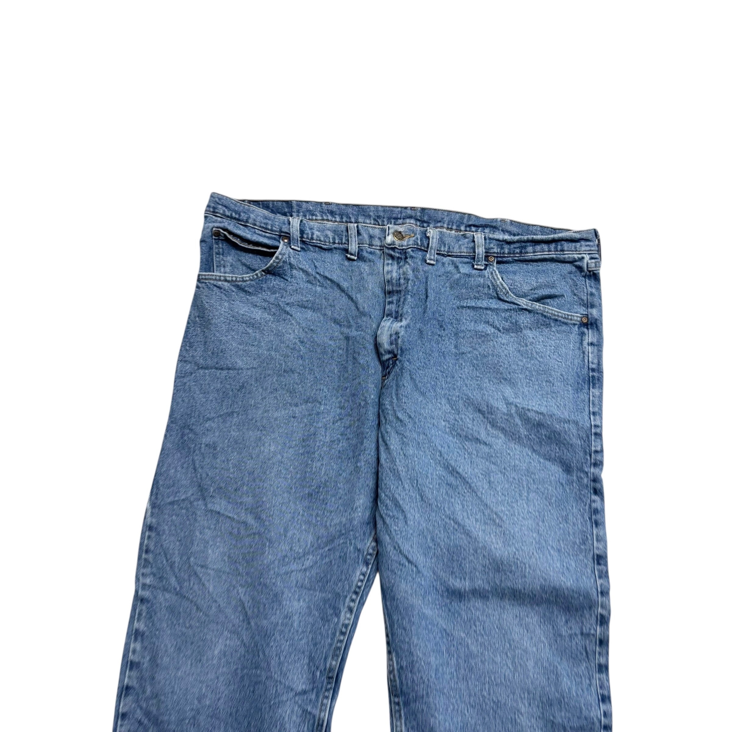 Wrangler Jeans W46 L30 Mens Light Blue Relaxed Straight Fit Stretch Denim (E)