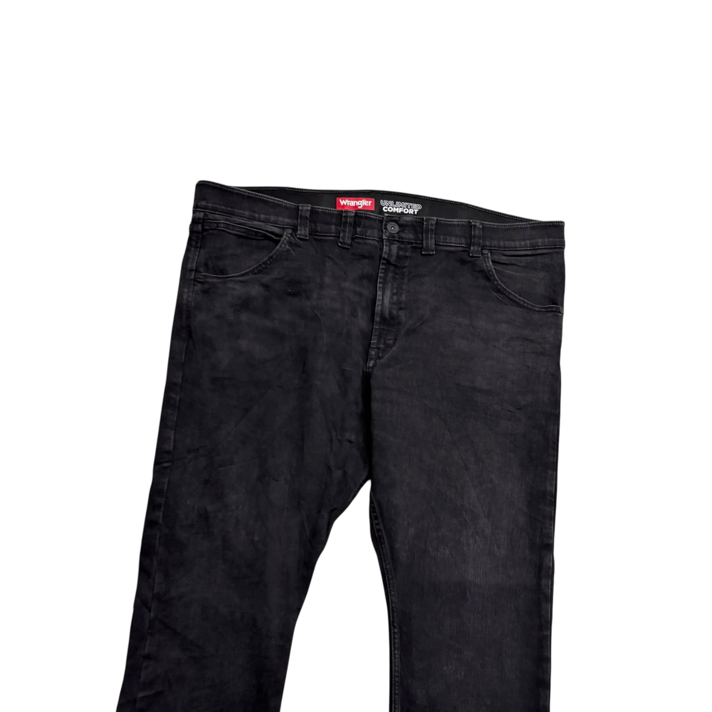 Wrangler Jeans W46 L30 Mens Black Slim Fit Stretch Denim (E)