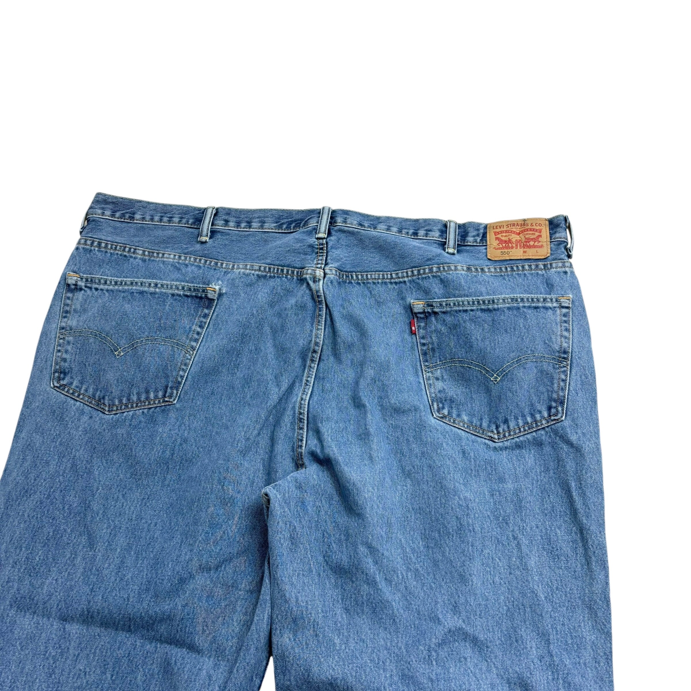 Levis 550 Jeans W52 L32 Mens Mid Blue Baggy Relaxed Straight Fit Denim