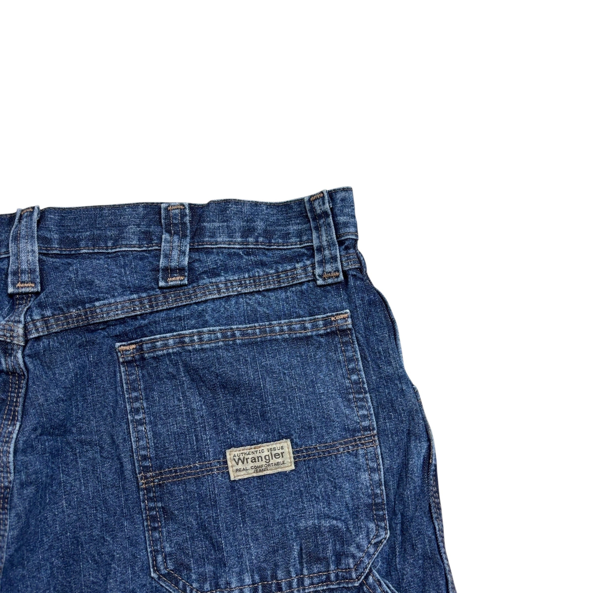 Wrangler Baggy Jorts W36 Mens Dark Blue Carpenter Denim Shorts Relaxed Fit (E)