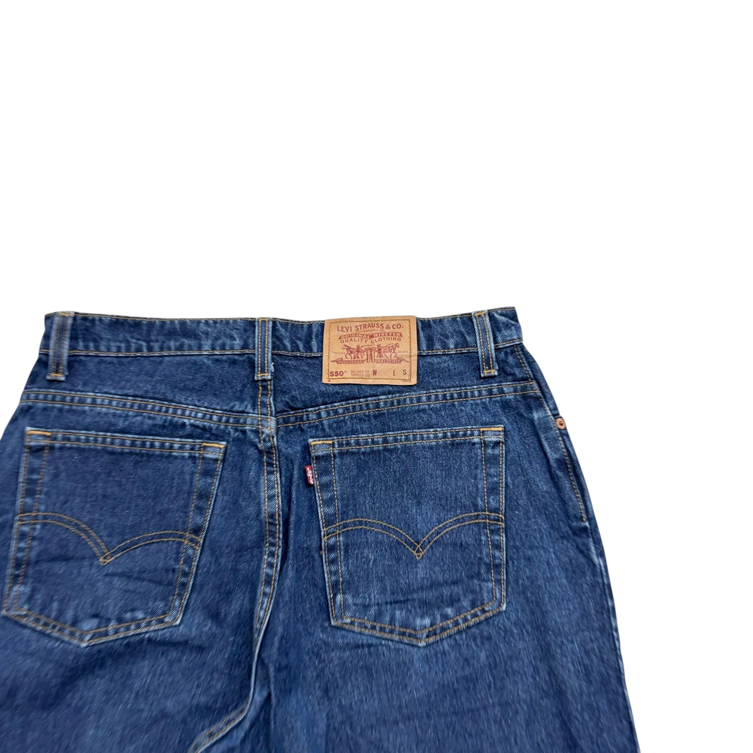 Levis 550 Jeans W32 L29 Womens Dark Blue Relaxed Tapered Vintage USA Made (E)