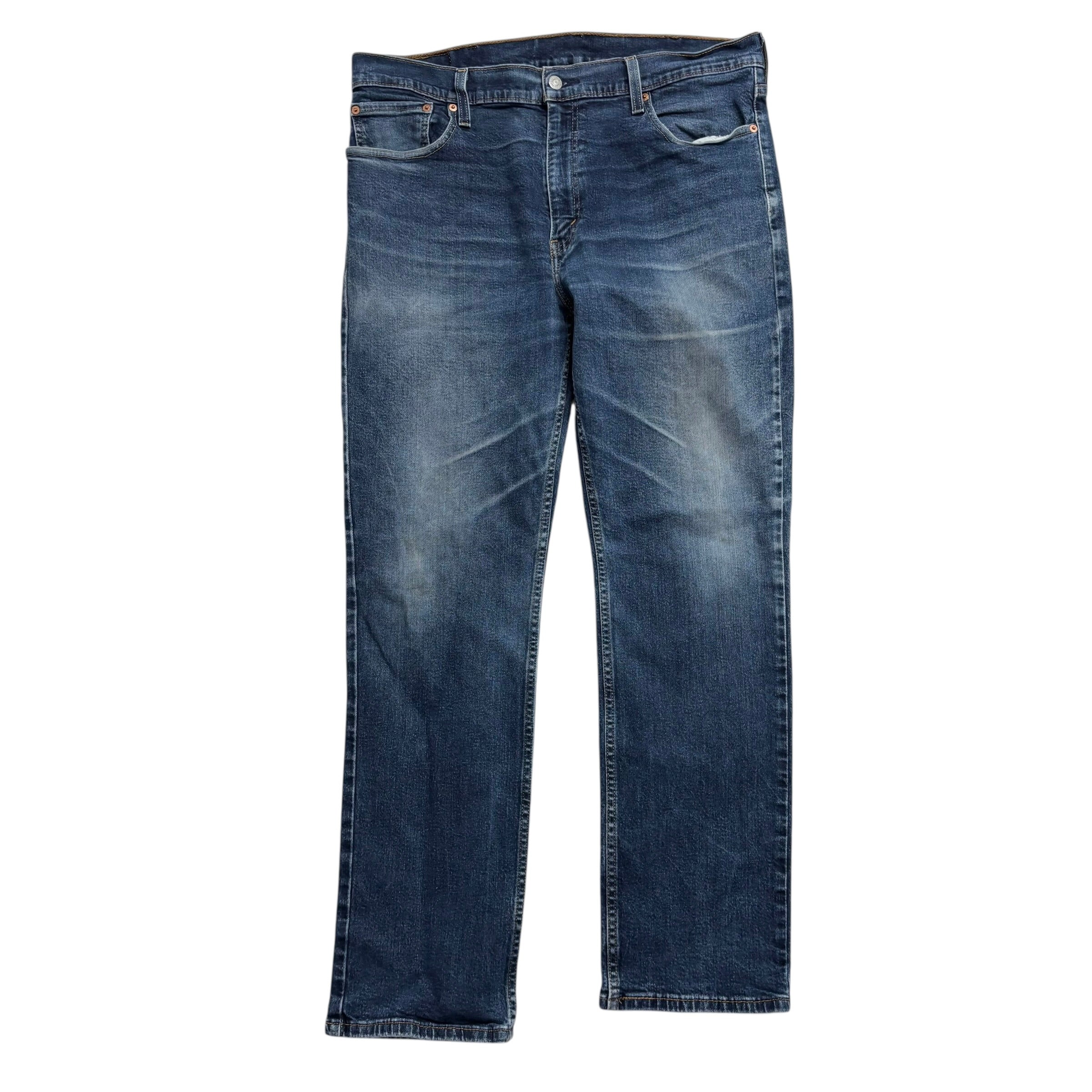 Levis 514 Jeans W38 L32 Mens Mid Blue Regular Straight Fit Stretch Denim (F)