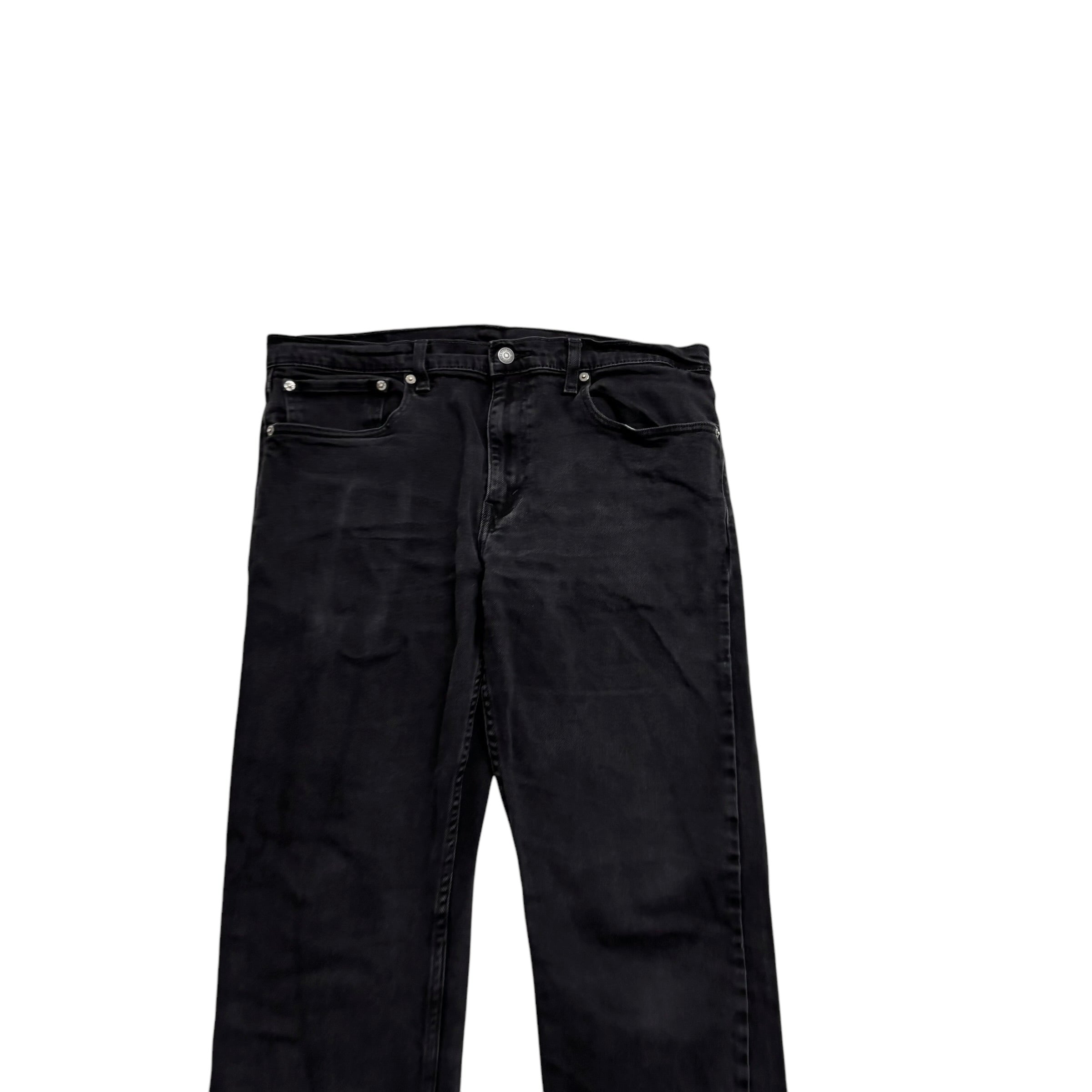 Levis 502 Jeans W36 L31 Mens Black Regular Tapered Fit Stretch Denim (F)