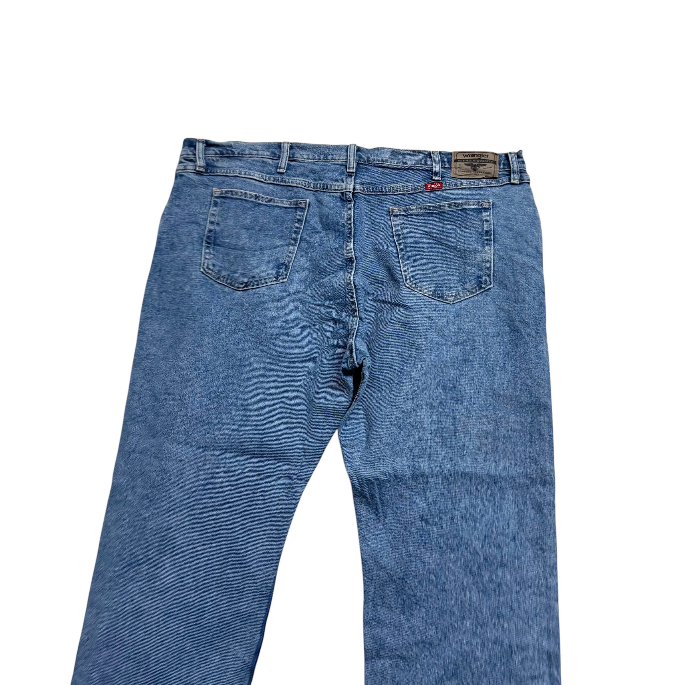 Wrangler Jeans W44 L30 Mens Light Blue Regular Straight Fit Stretch Denim (E)