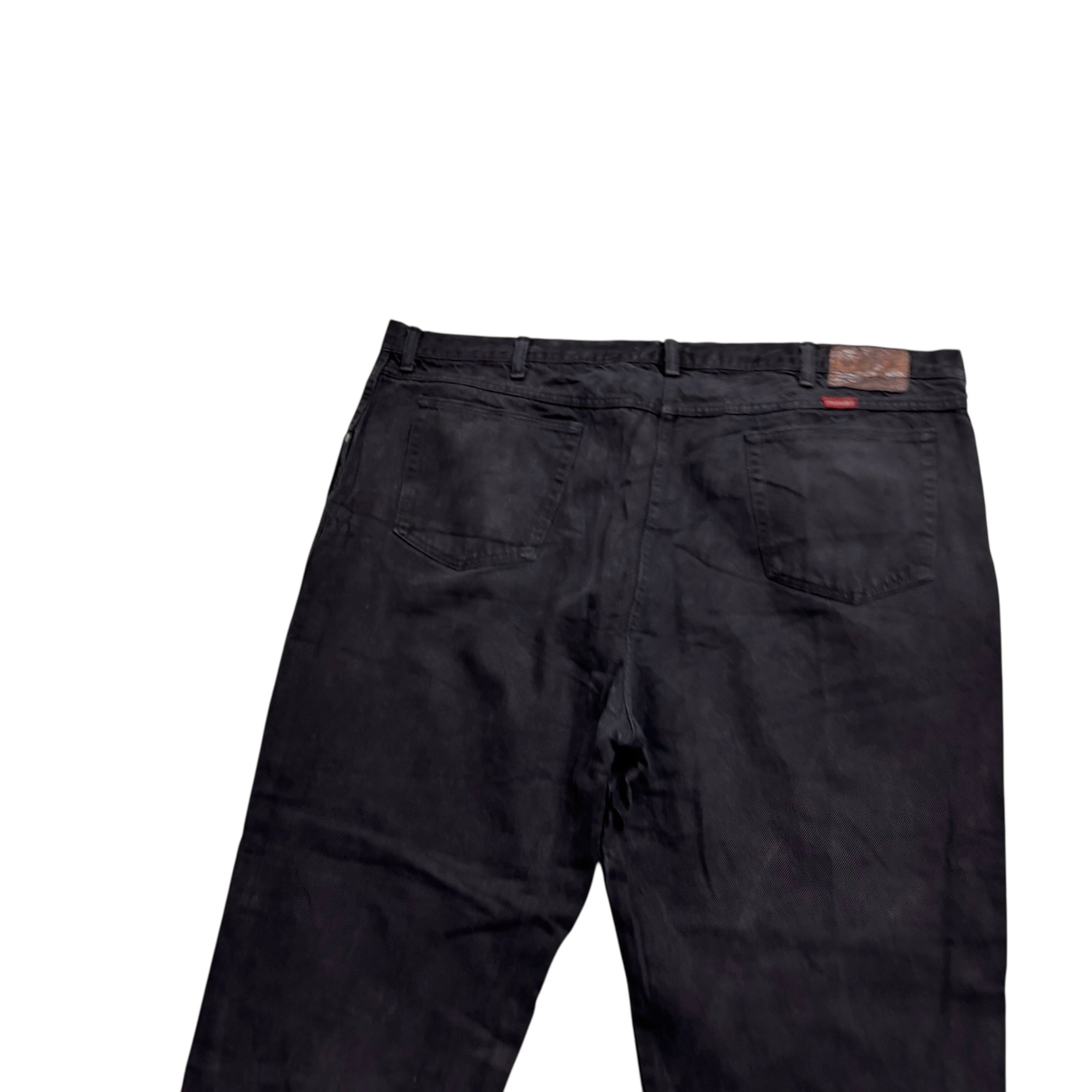 Wrangler Jeans W44 L30 Mens Black Relaxed Tapered Fit Vintage Denim
