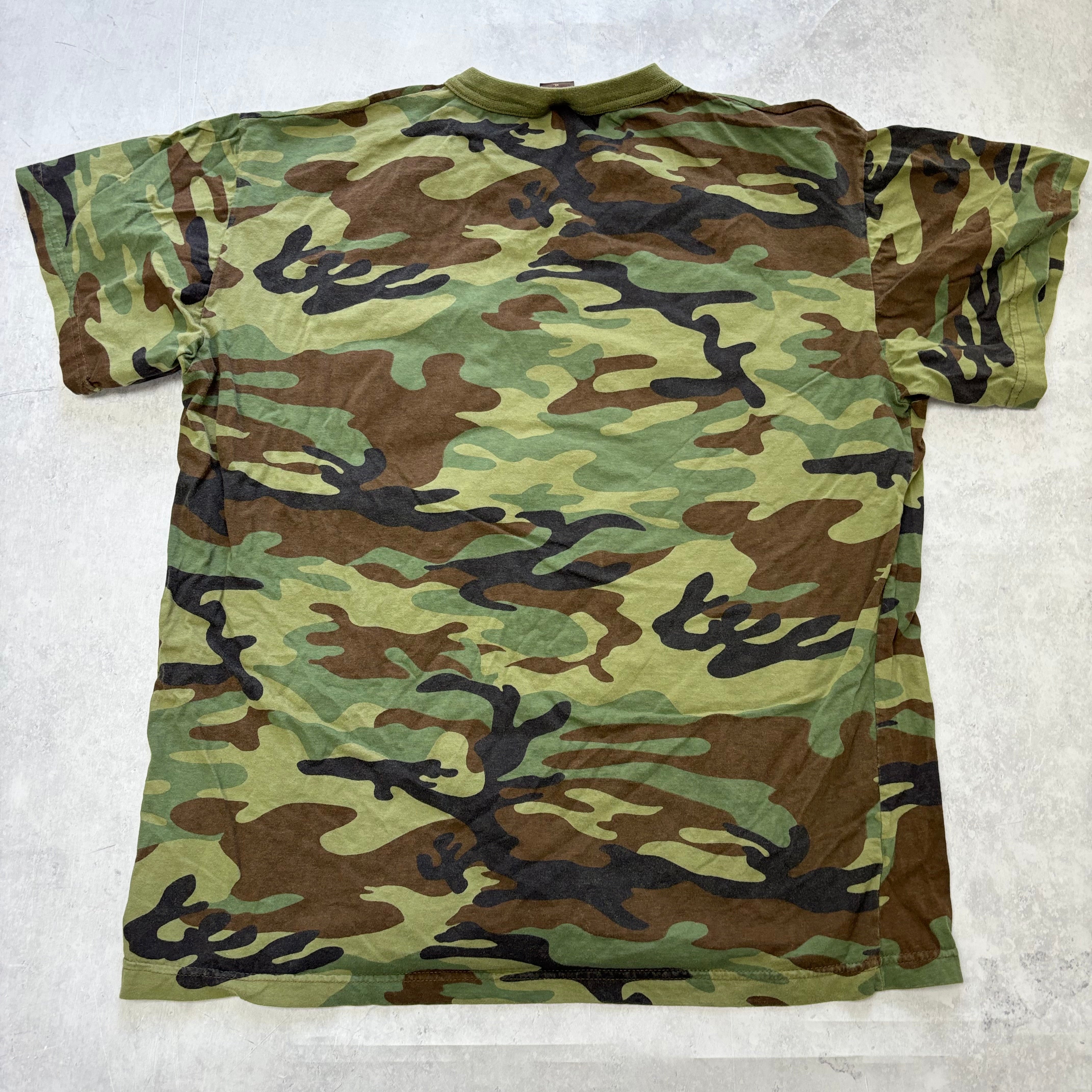 Vintage Camo T Shirt Mens XL Army Desert Woodland Camouflage (E)
