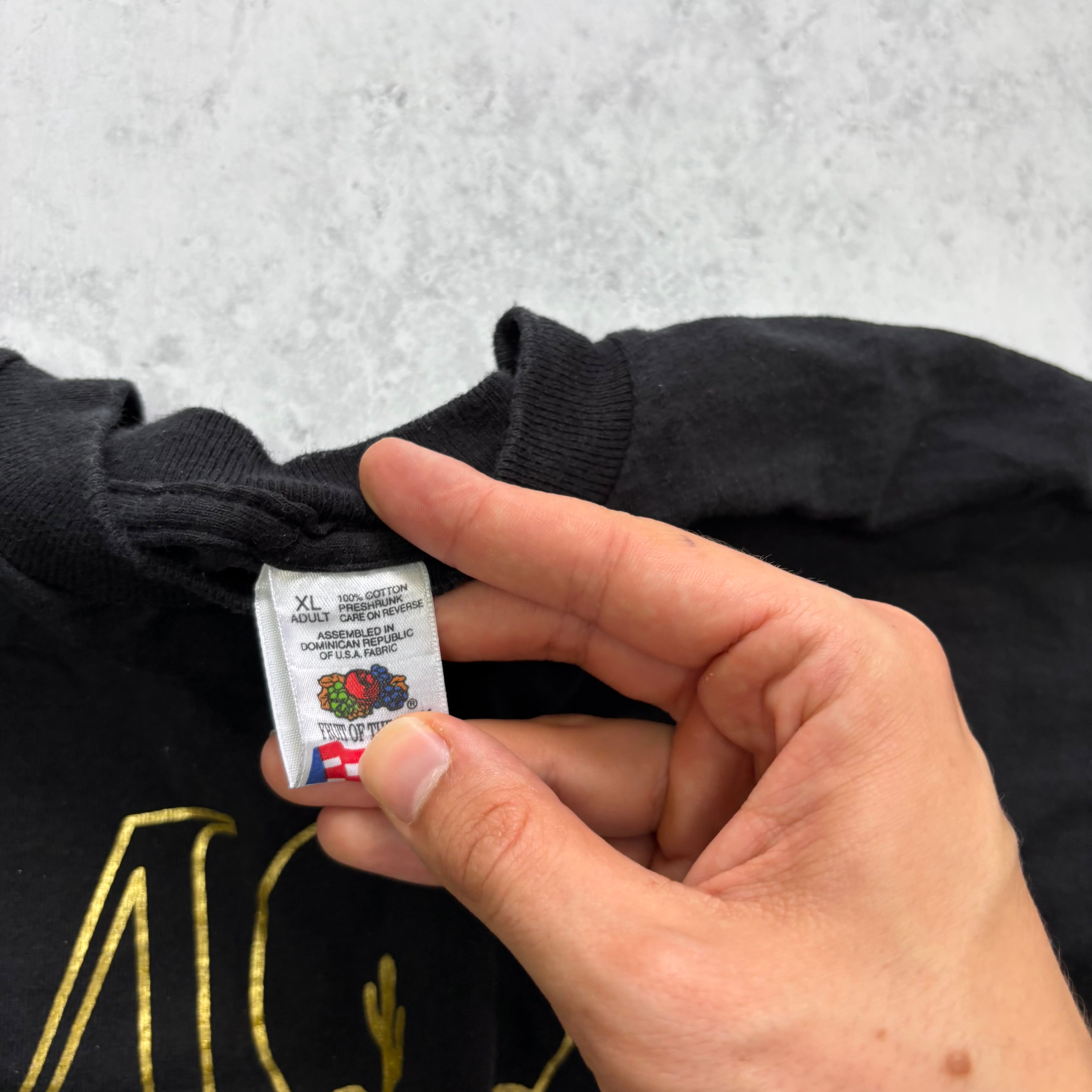 Vintage T Shirt Mens Large Black Single Stitch Graphic Print 90s Music (E)