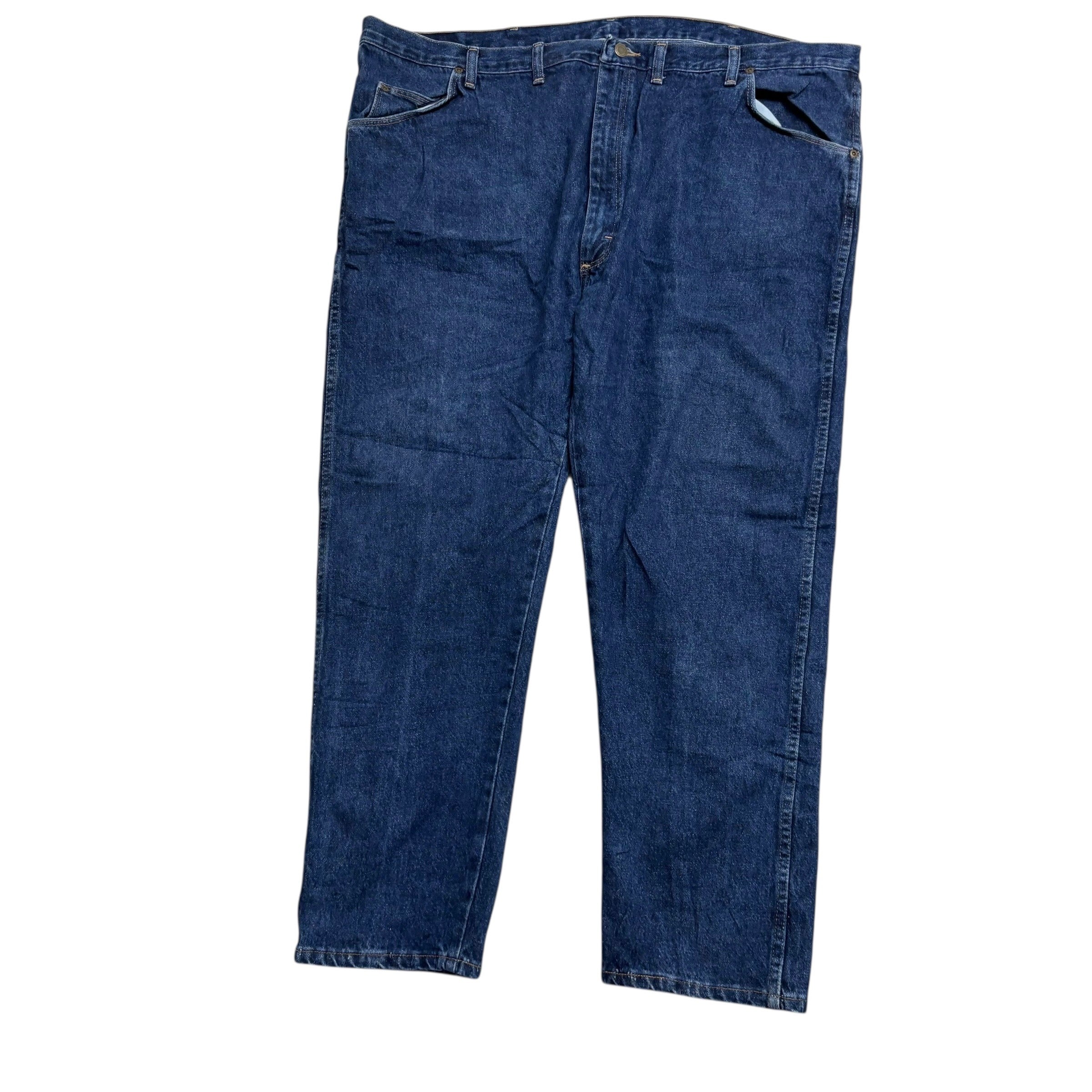 Wrangler Jeans W48 L29 Mens Dark Blue Regular Straight Fit Vintage Denim (E)