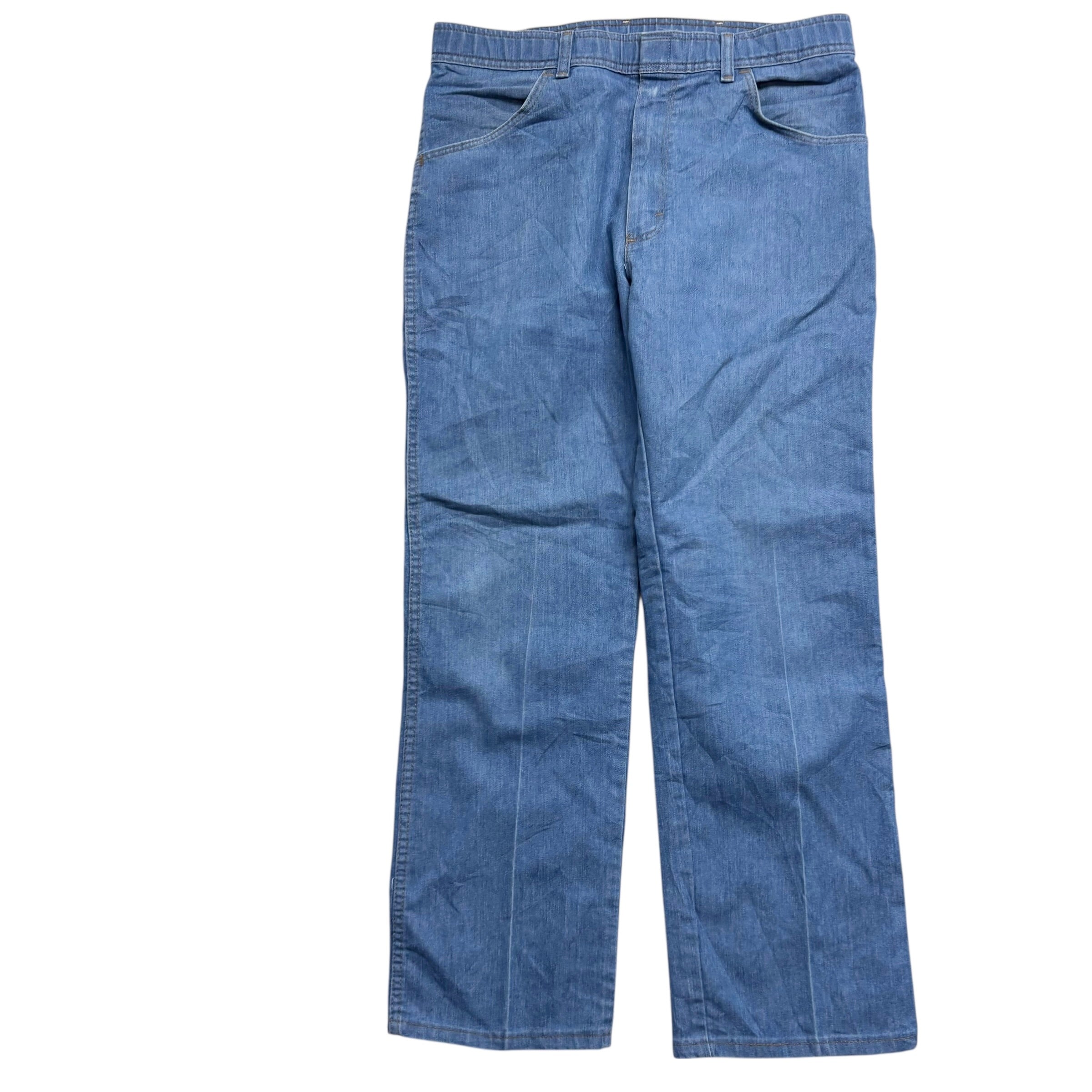 Wrangler Jeans W34 L30 Mens Mid Blue Regular Straight Fit Vintage Denim (E)