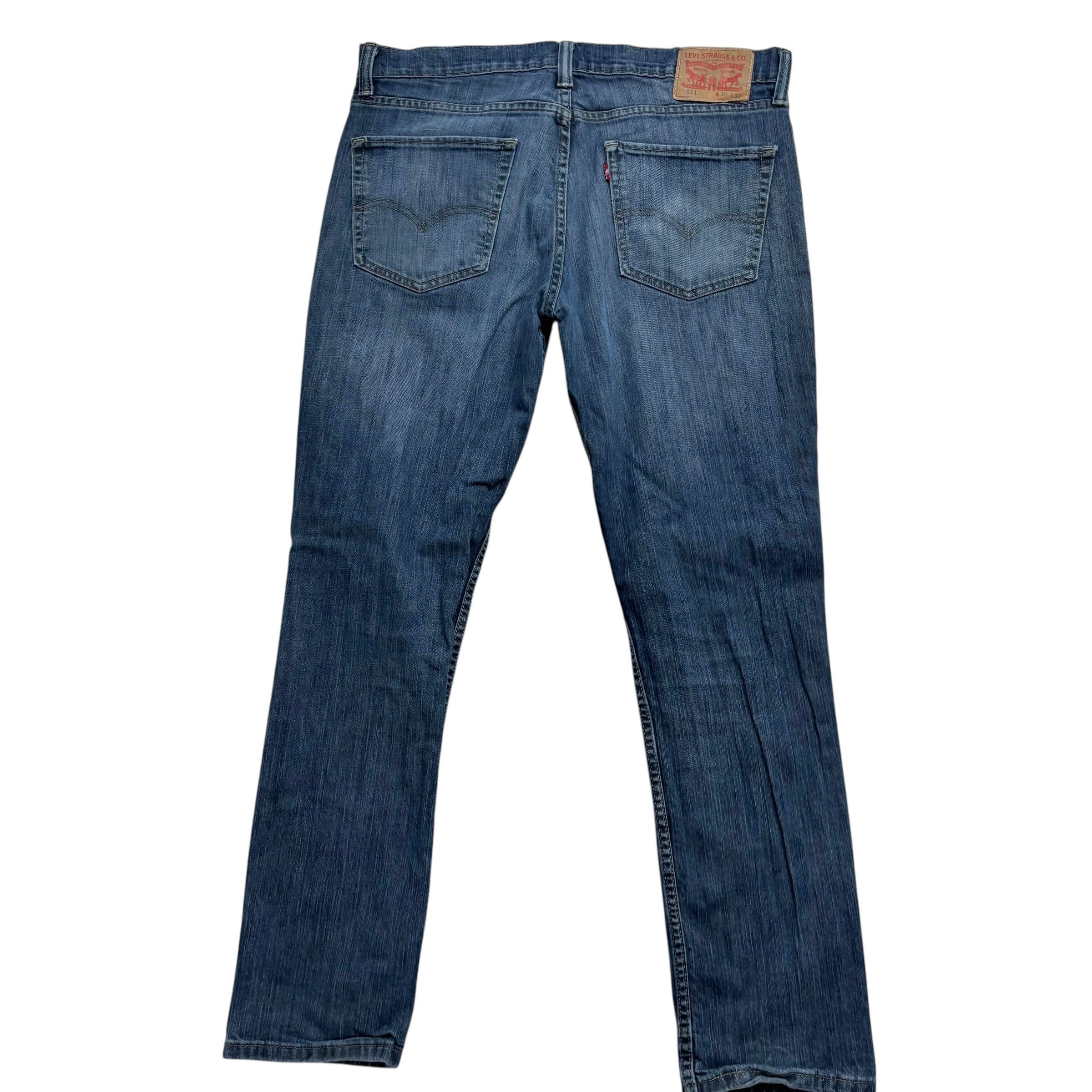 Levis 511 Jeans W36 L32 Mens Dark Blue Slim Fit Stretch Denim (F)